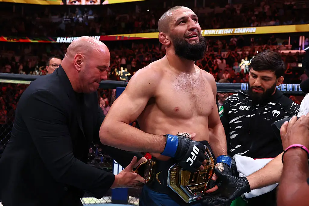 Khamzat Chimaev is the UFC middleweight champion (Credit:Getty)