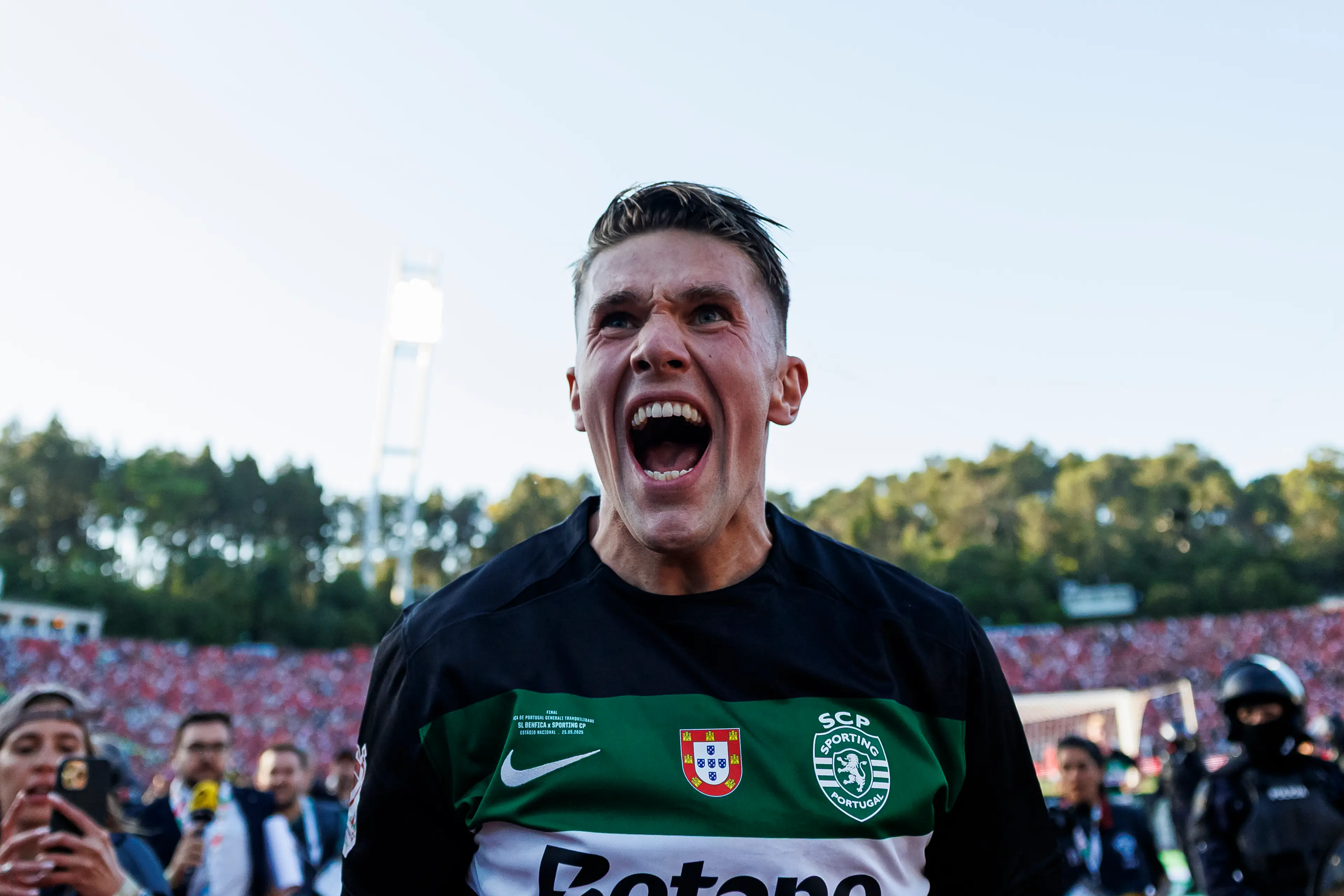 Viktor Gyokeres has reportedly gone on 'strike' to force a move away from Sporting CP this summer. Image: Getty 