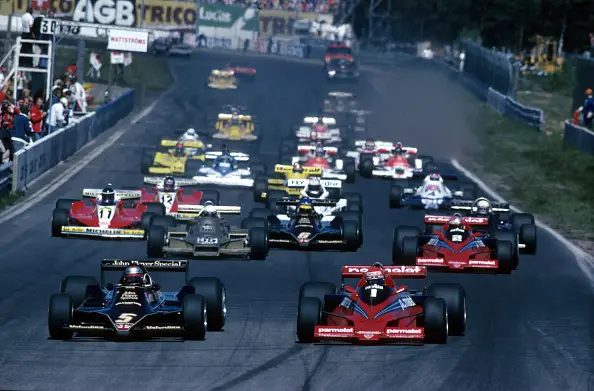 Andretti (left) and Lauda (right) were closely matched at the Swedish GP (Image: Getty)