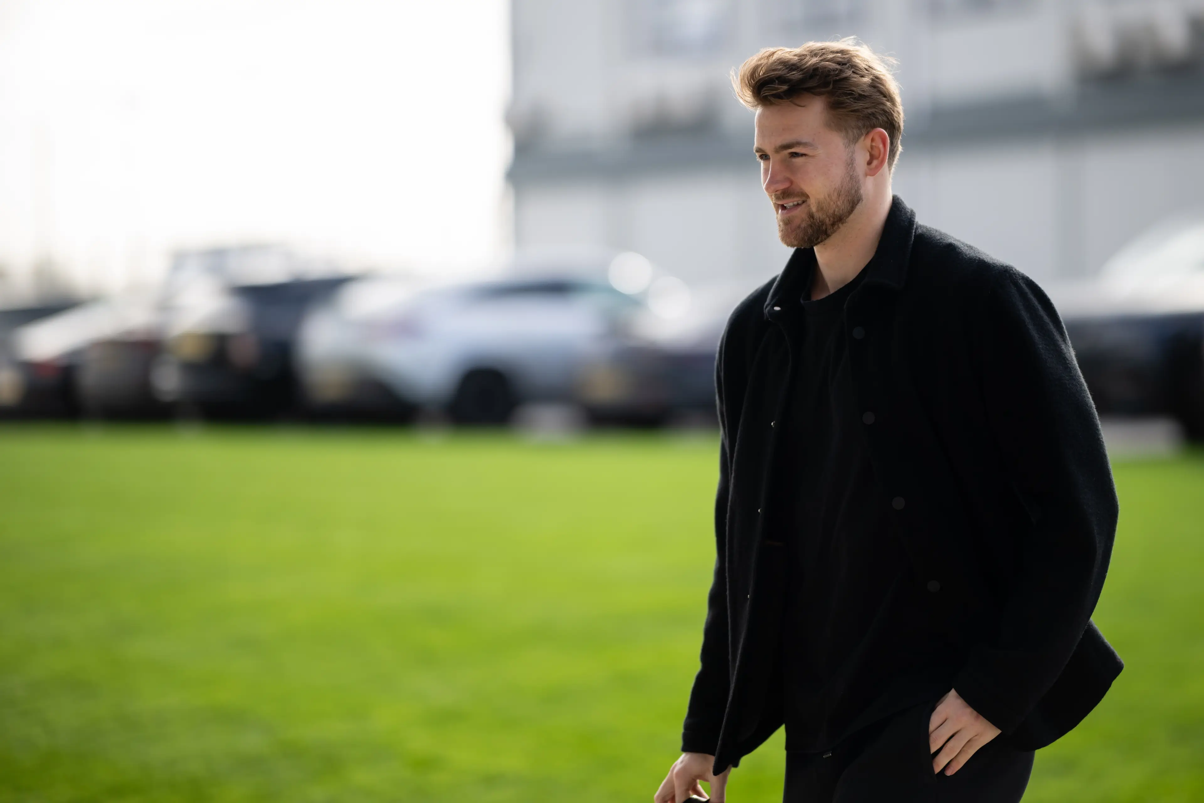 De Ligt pictured arriving ahead of a first team training session on March 11. Image credit: Getty