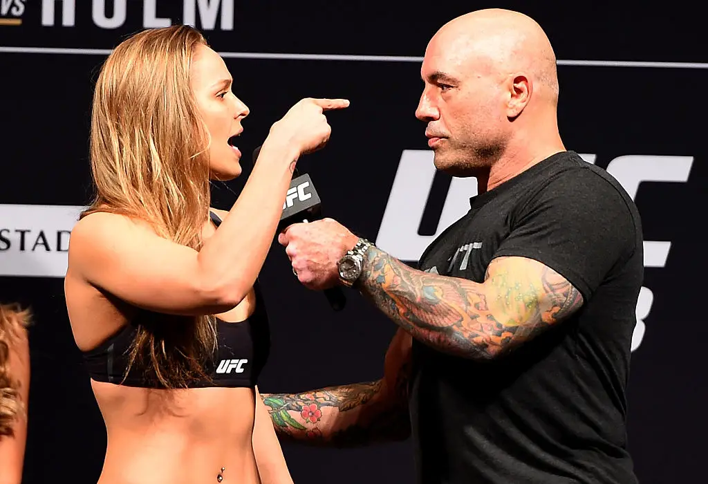 Ronda Rousey and Joe Rogan back in 2014 (Credit:Getty)