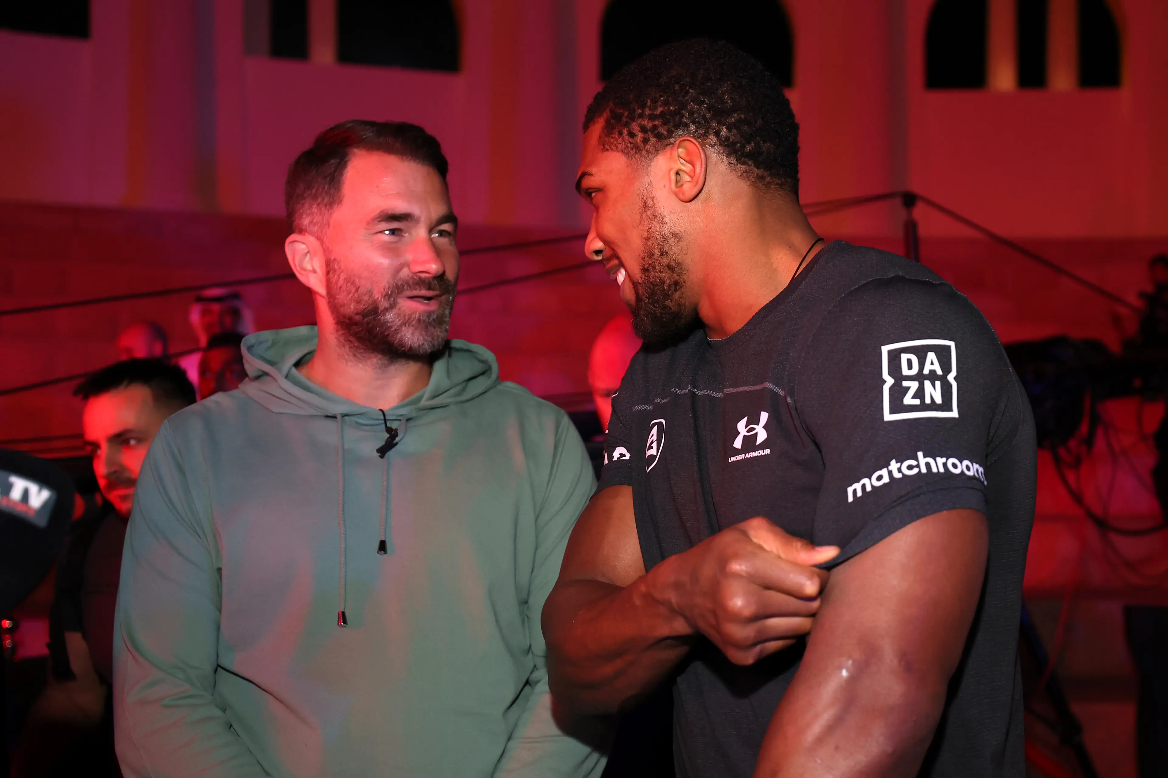 Eddie Hearn is backing Anthony Joshua to annihilate Jake Paul. Image: Getty 