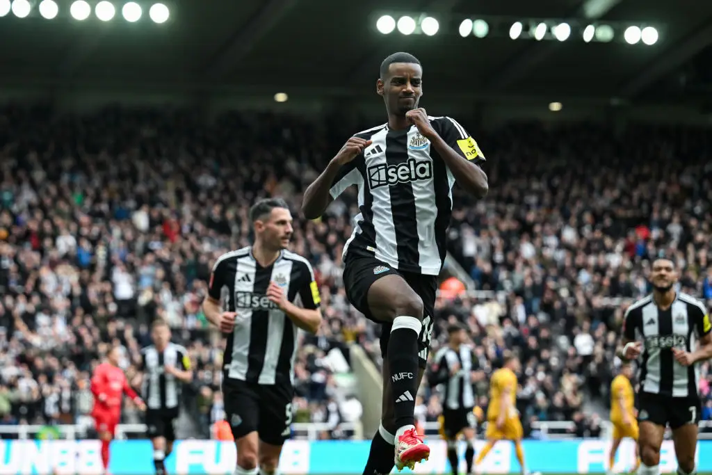 Alexander Isak celebrates after scoring against Brighton in the FA Cup fifth round (Image: Getty)