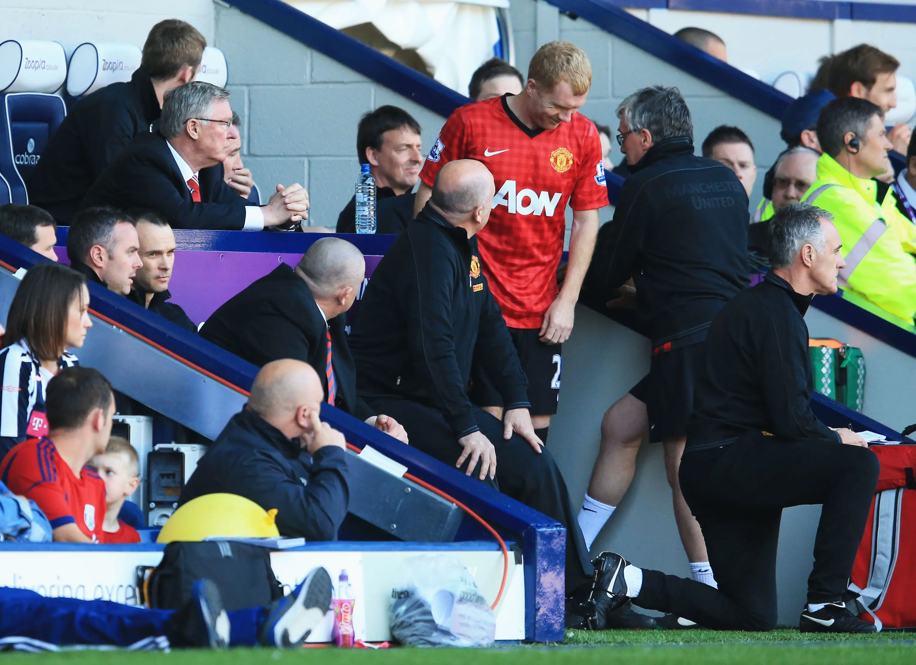 Scholes prepares to make his final appearance for United in their clash against West Brom. Image credit: Getty