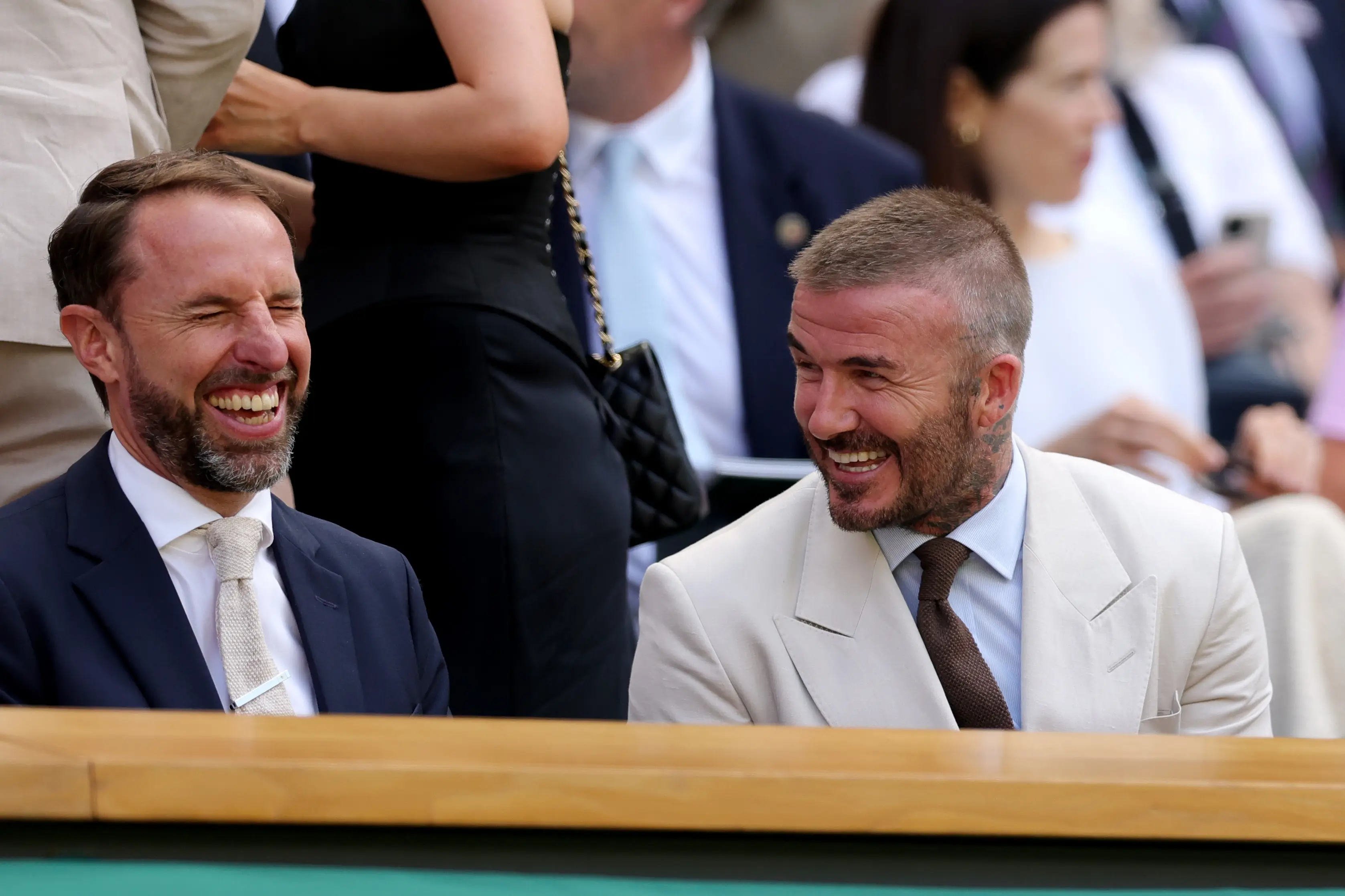 Gareth Southgate and David Beckham at Wimbledon 2025. Image: Getty