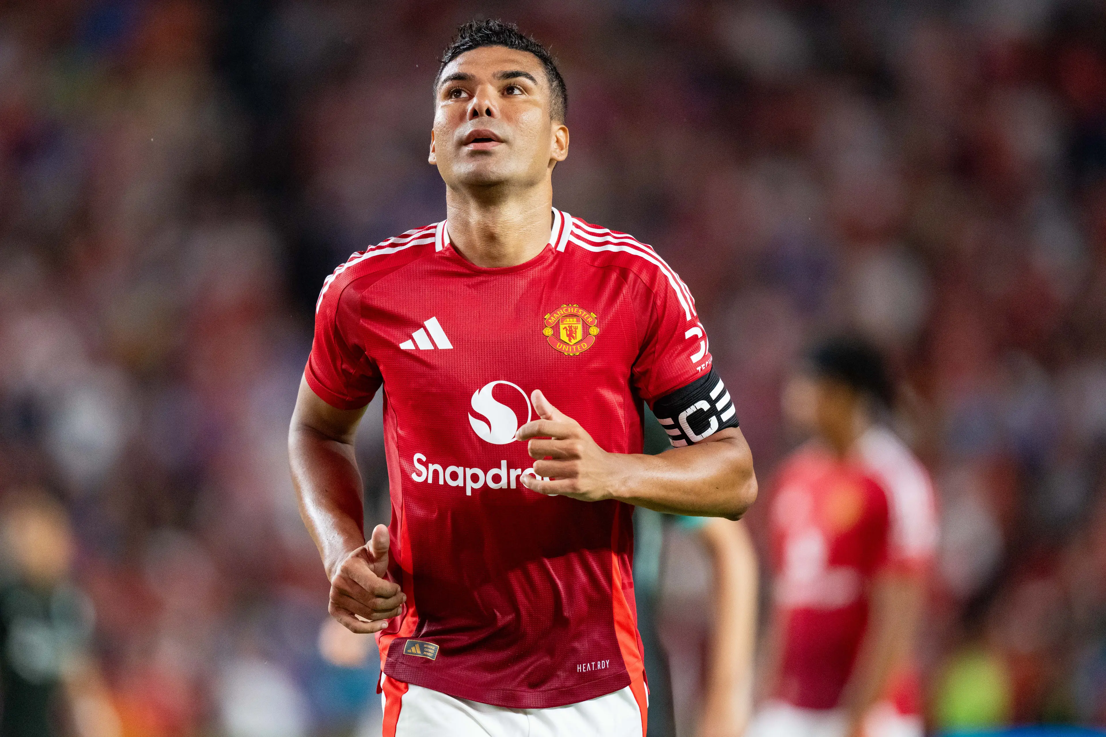 Casemiro in action for Manchester United during pre-season. Image: Getty