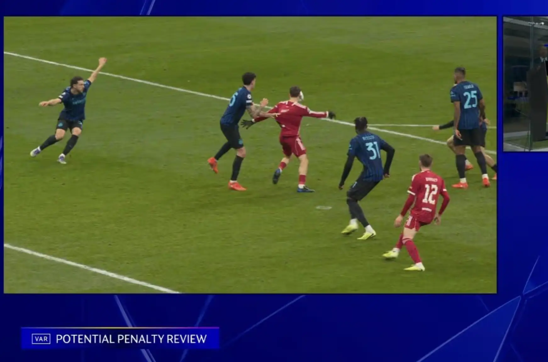 The referee awarded a penalty after Florian Wirtz went down in the box. Image credit: Getty