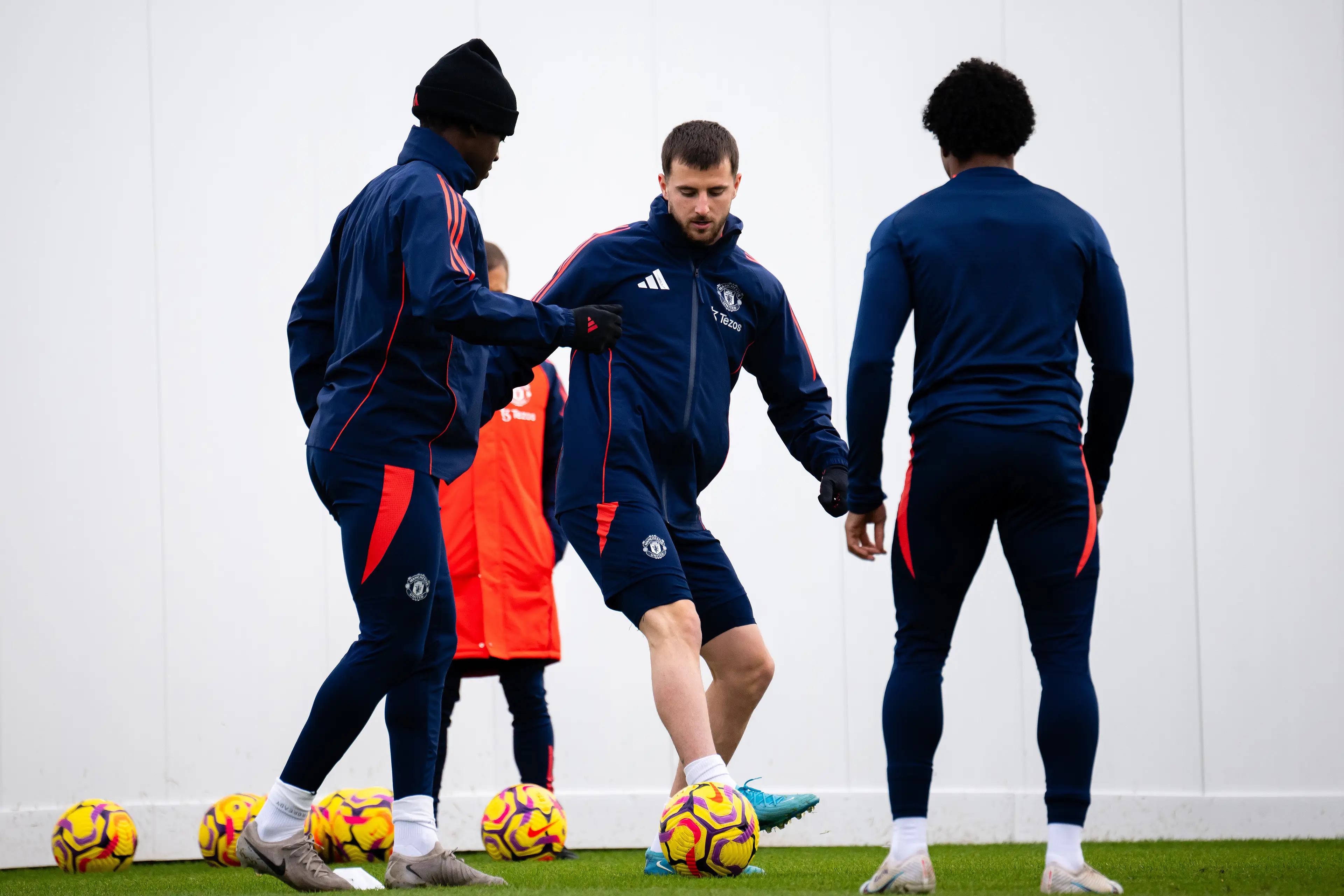 Mason Mount during a Manchester United training session. Image: Getty 