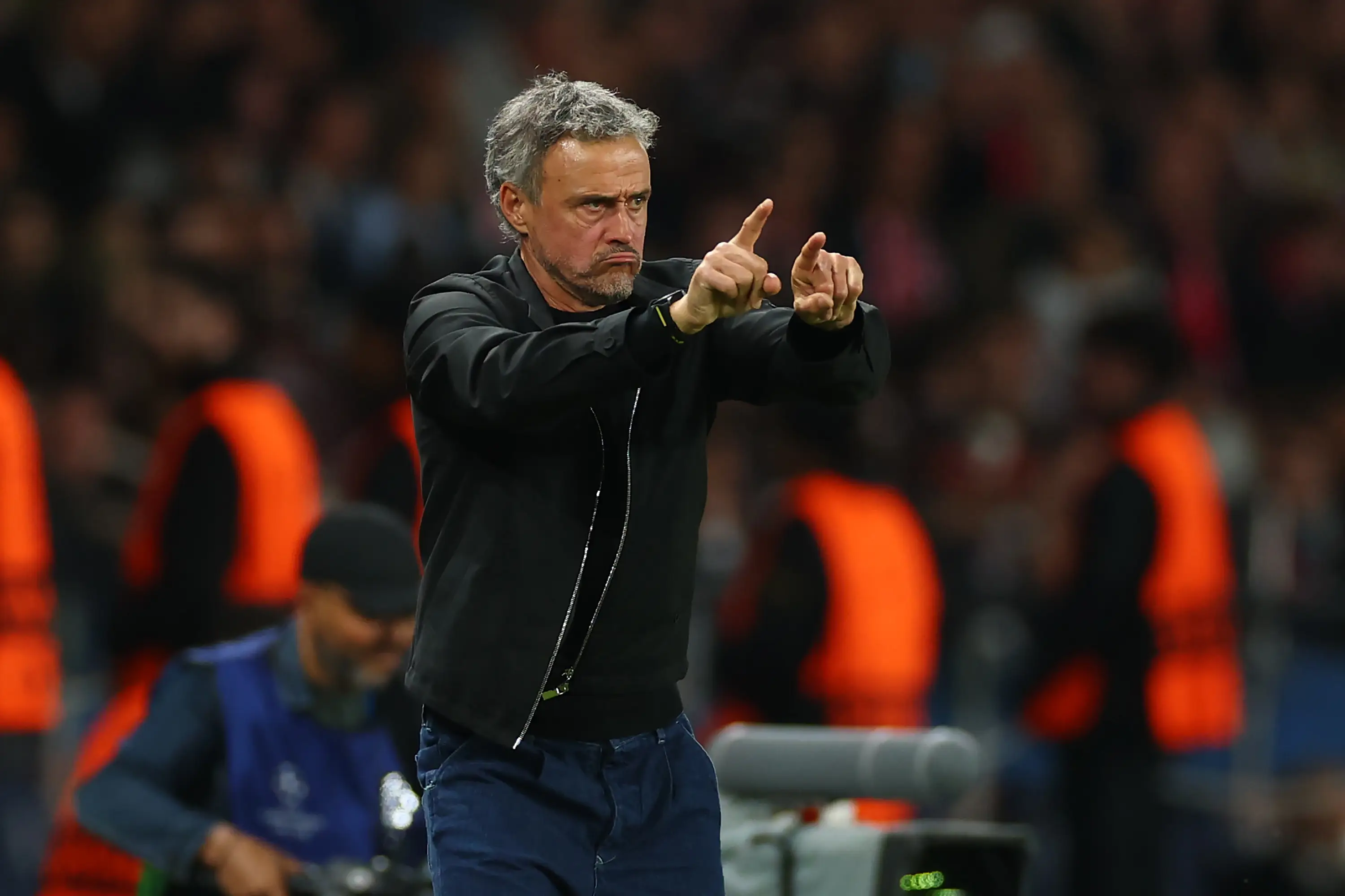 Paris Saint-Germain Manager Luis Enrique reacts during the UEFA Champions League 2025/26 Semi Final First Leg match between Paris Saint-Germain and Bayern Munich (Getty Images)