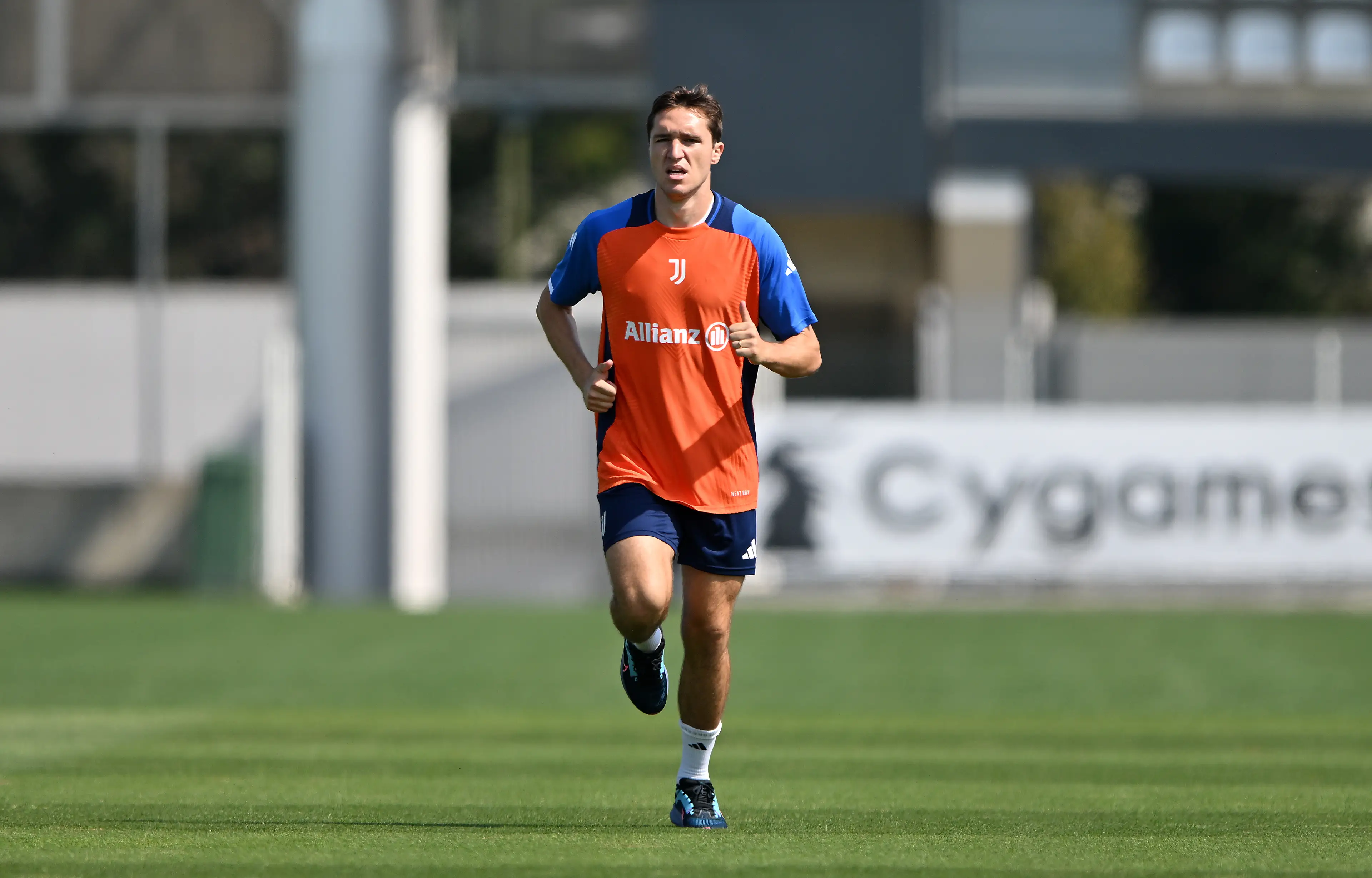 Federico Chiesa during a Juventus training session.  Image: Getty 