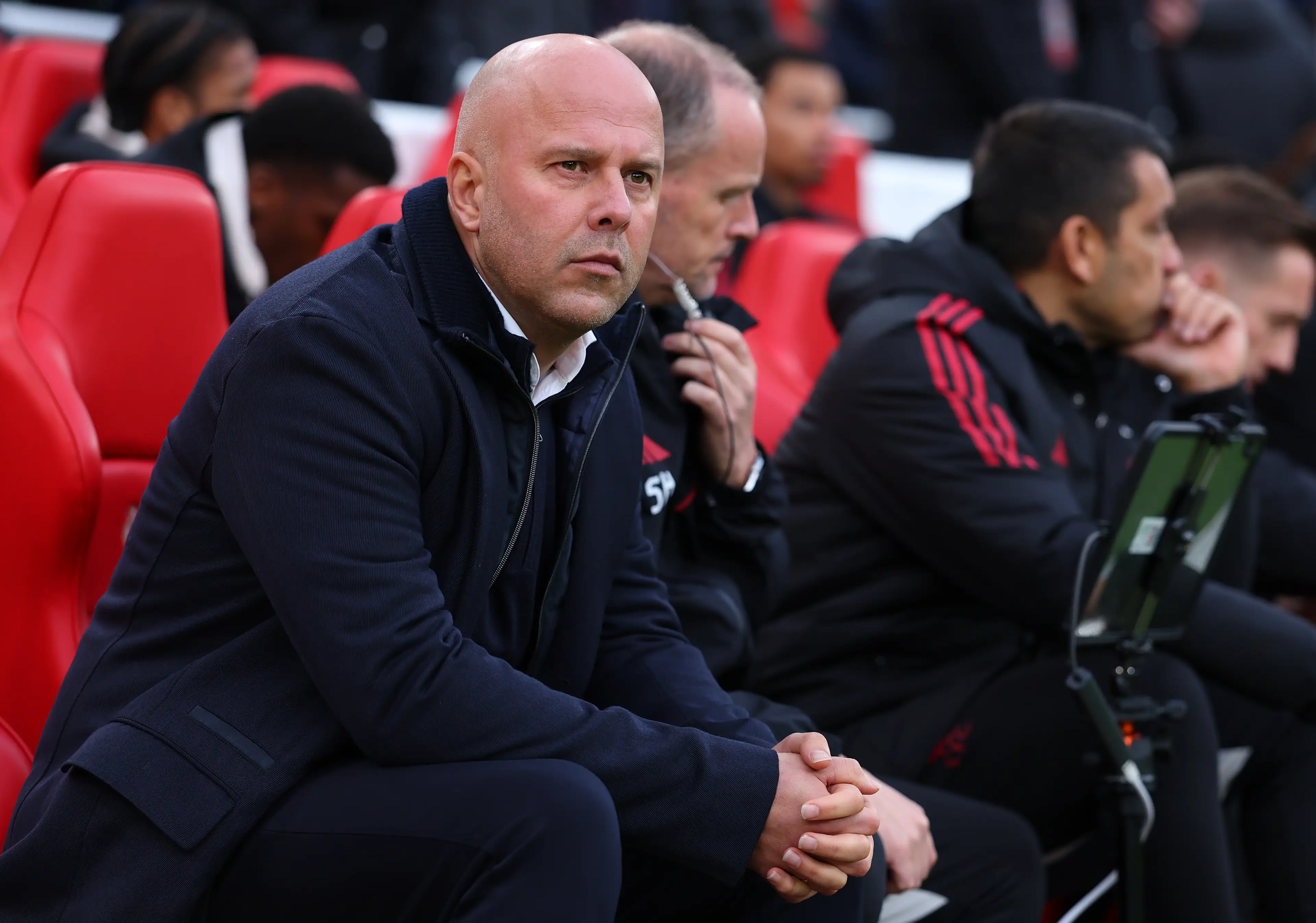 Arne Slot is under mounting pressure following Liverpool's form this season. Image: Getty 