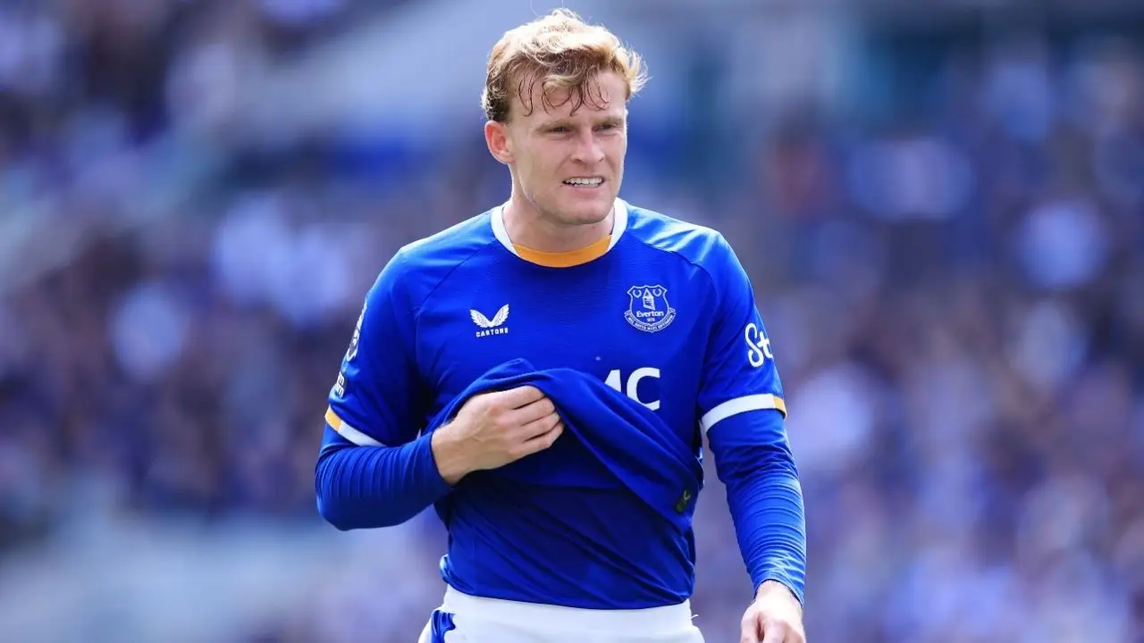 Jarrad Branthwaite has been ever-present for Everton in the Premier League this season (Image: Getty)