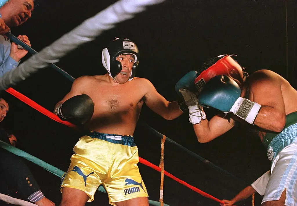 Diego Maradona took part in a boxing match (Credit:Getty)