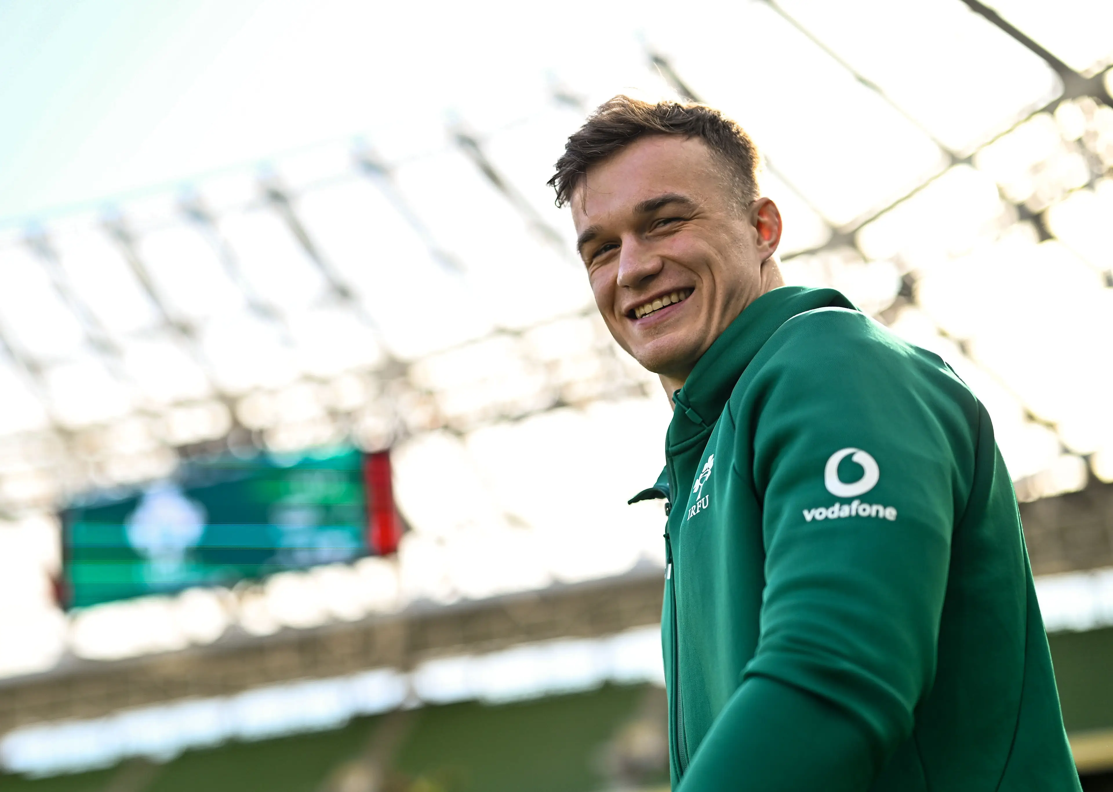 Josh van der Flier of Ireland walks the pitch before the Guinness 6 Nations Rugby Championship match between Ireland and Scotland (Getty Images)