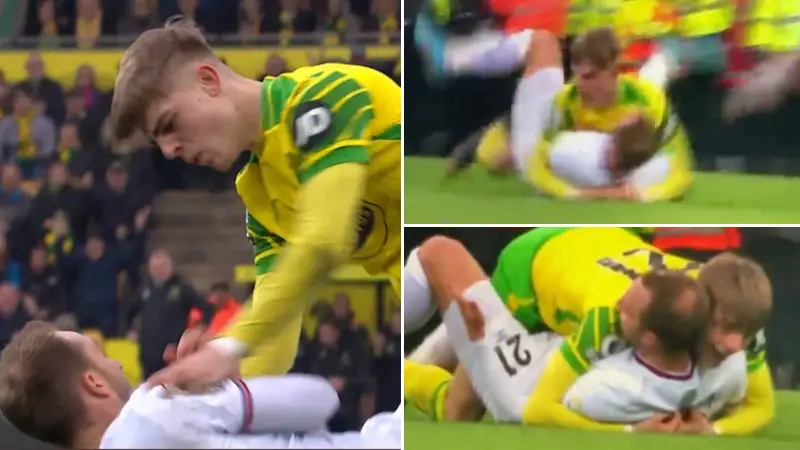 The Moment Brandon Williams Realises It Was Christian Eriksen Who Rugby-Tackled Him Is Absolutely Incredible