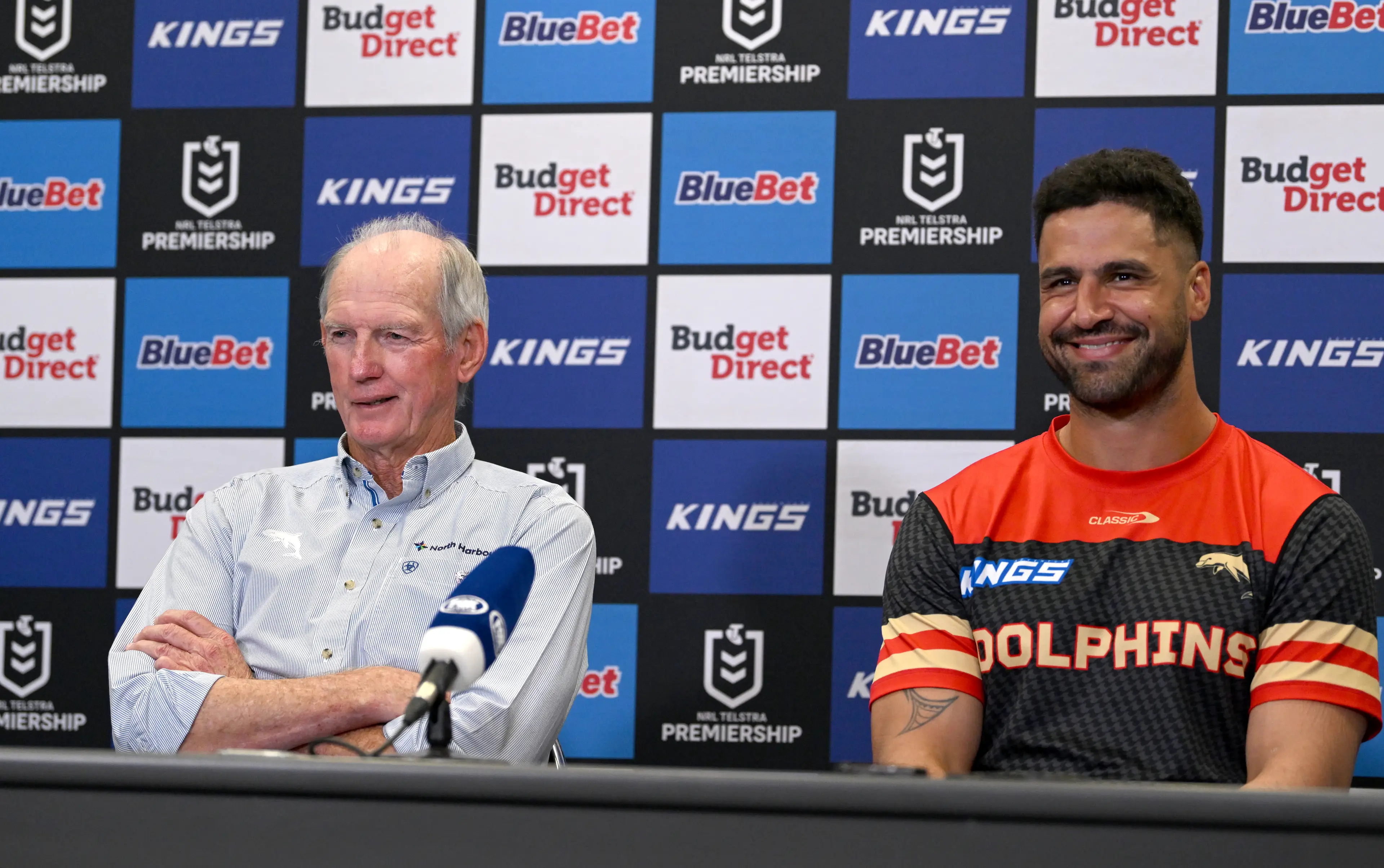 Wayne Bennett and Jesse Bromwich. Credit; NRL/Supplied.
