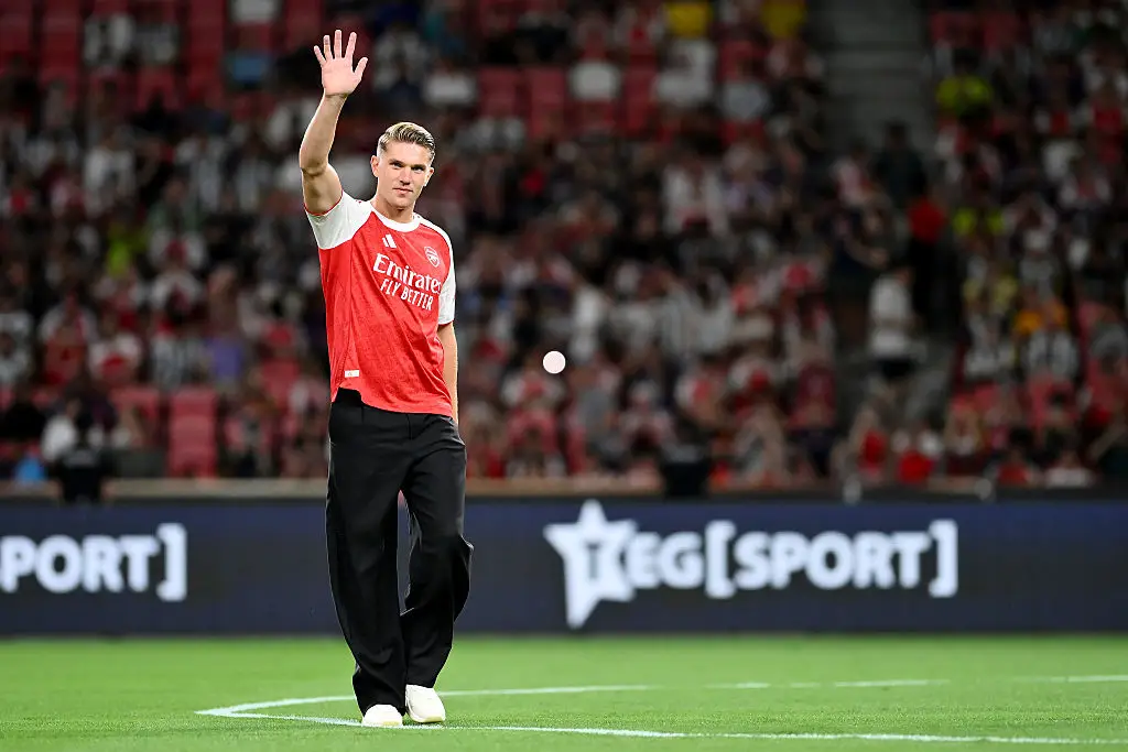 Viktor Gyokeres was unveiled as an Arsenal player ahead of the match against Newcastle United. (Image: Getty)