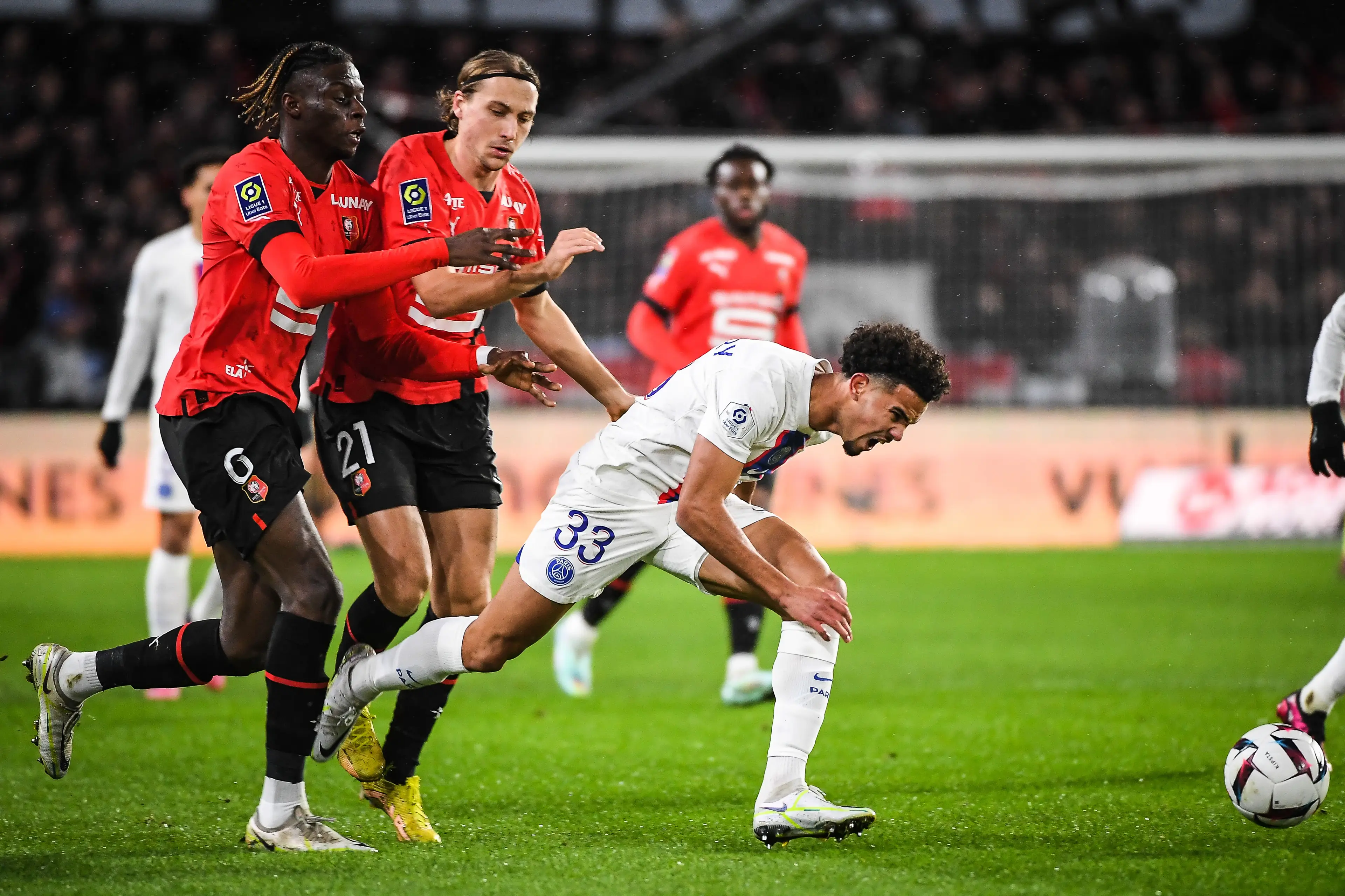 Lesley Ugochukwu (far left) has hada great season for Rennes, leading them to a Europa League spot. (