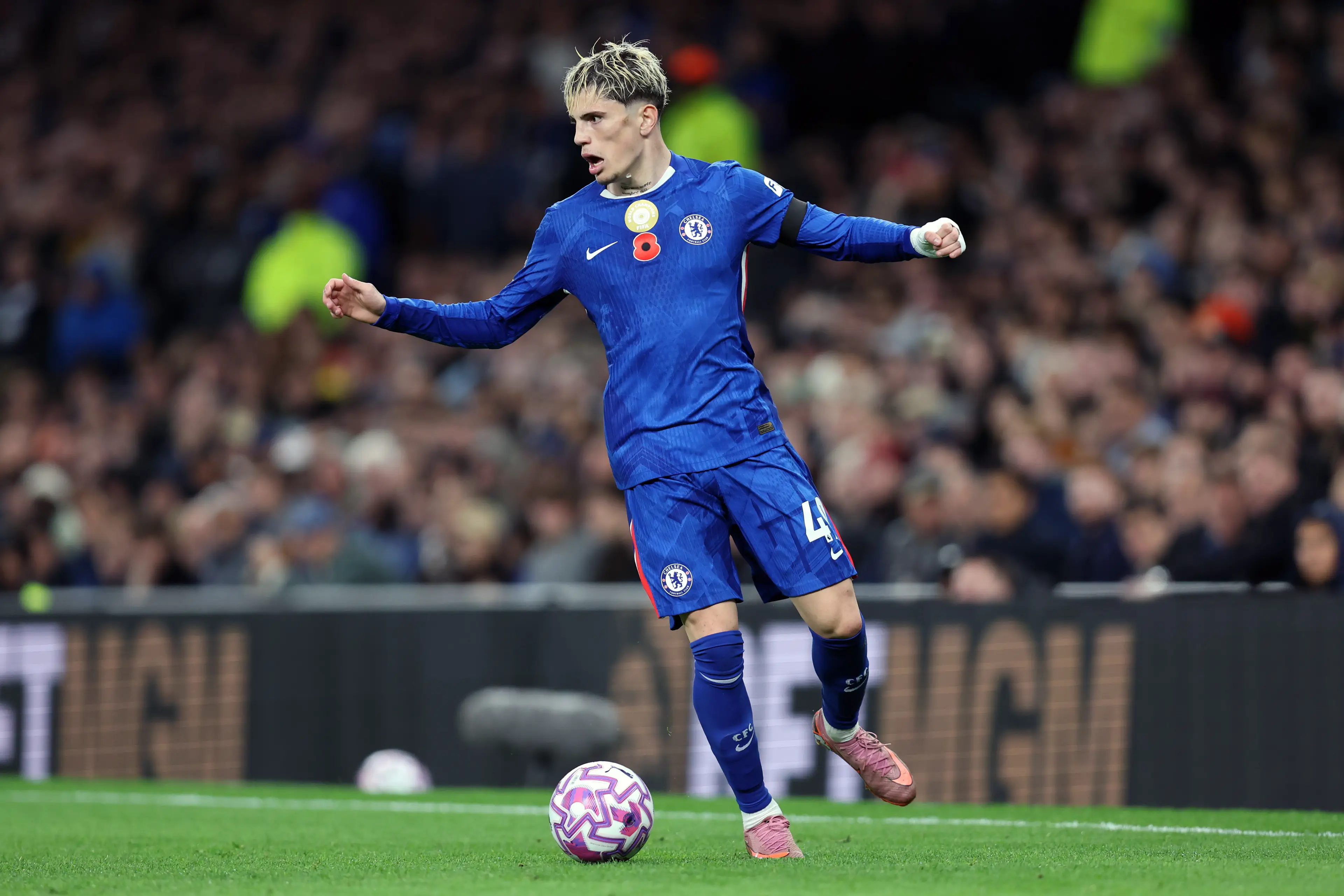 Alejandro Garnacho in action for Chelsea. Image: Getty 