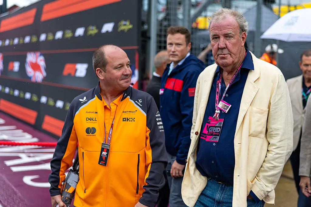 Jeremy Clarkson attended the British Grand Prix in July. (Image: Getty)