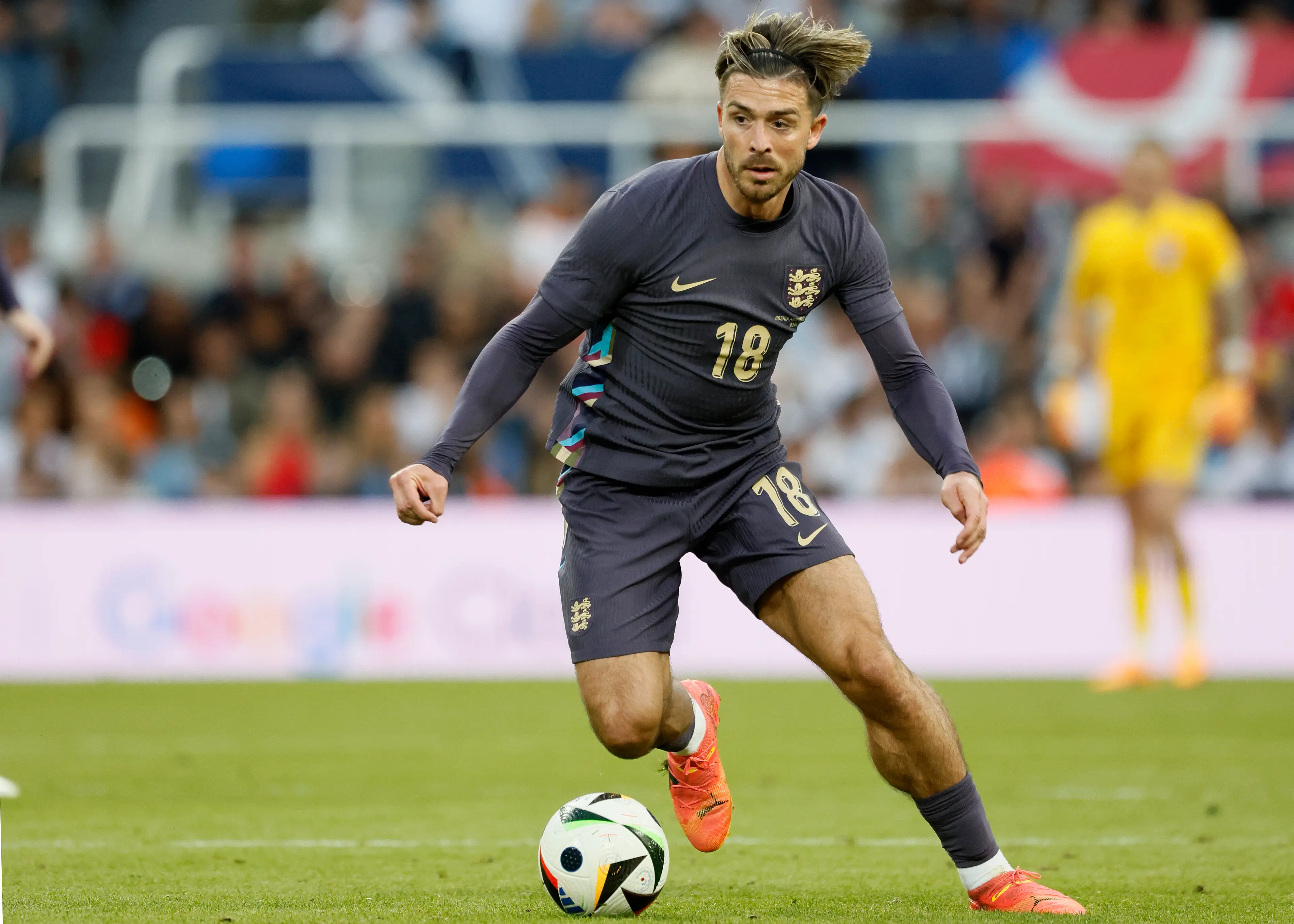 Jack Grealish in action for England in a friendly match before Euro 2024. Image: Getty 