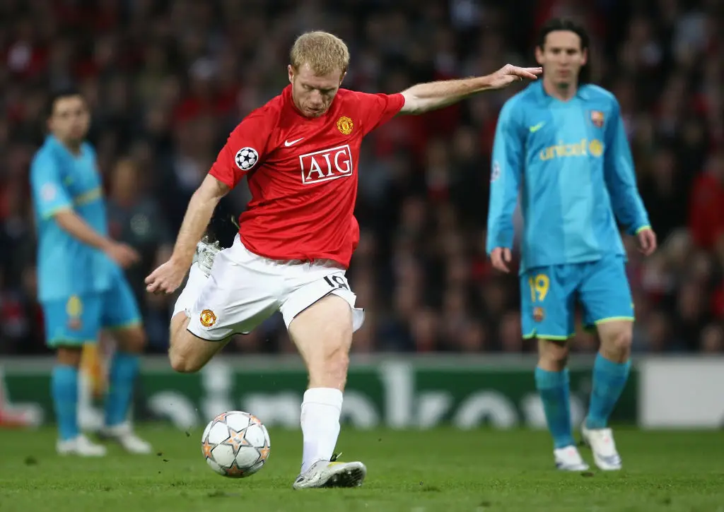 Paul Scholes won two Champions League crowns and 11 Premier League titles with Man Utd (Credit:Getty)