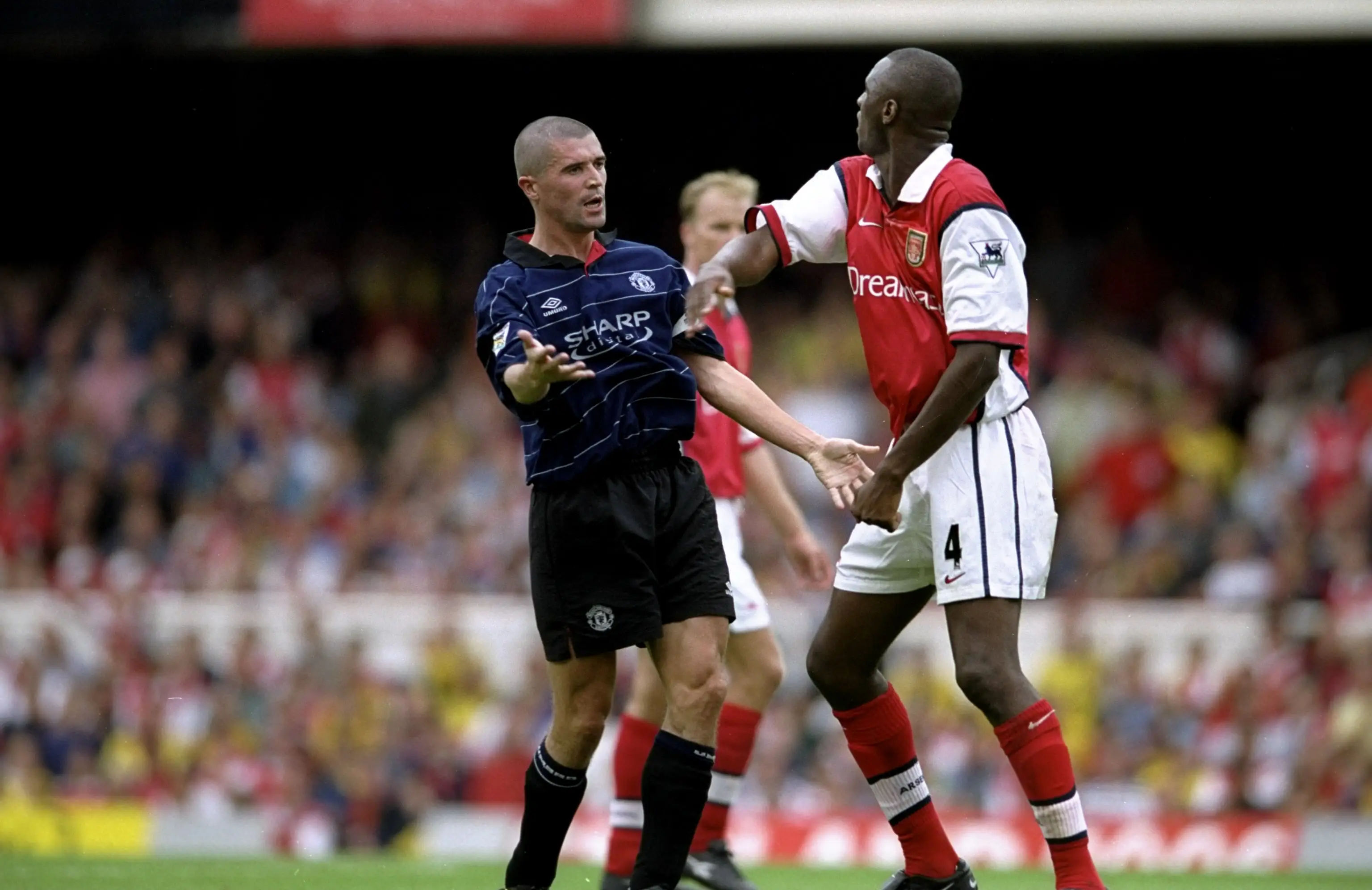 Keane and Vieira were involved in heated midfield battles (Getty)