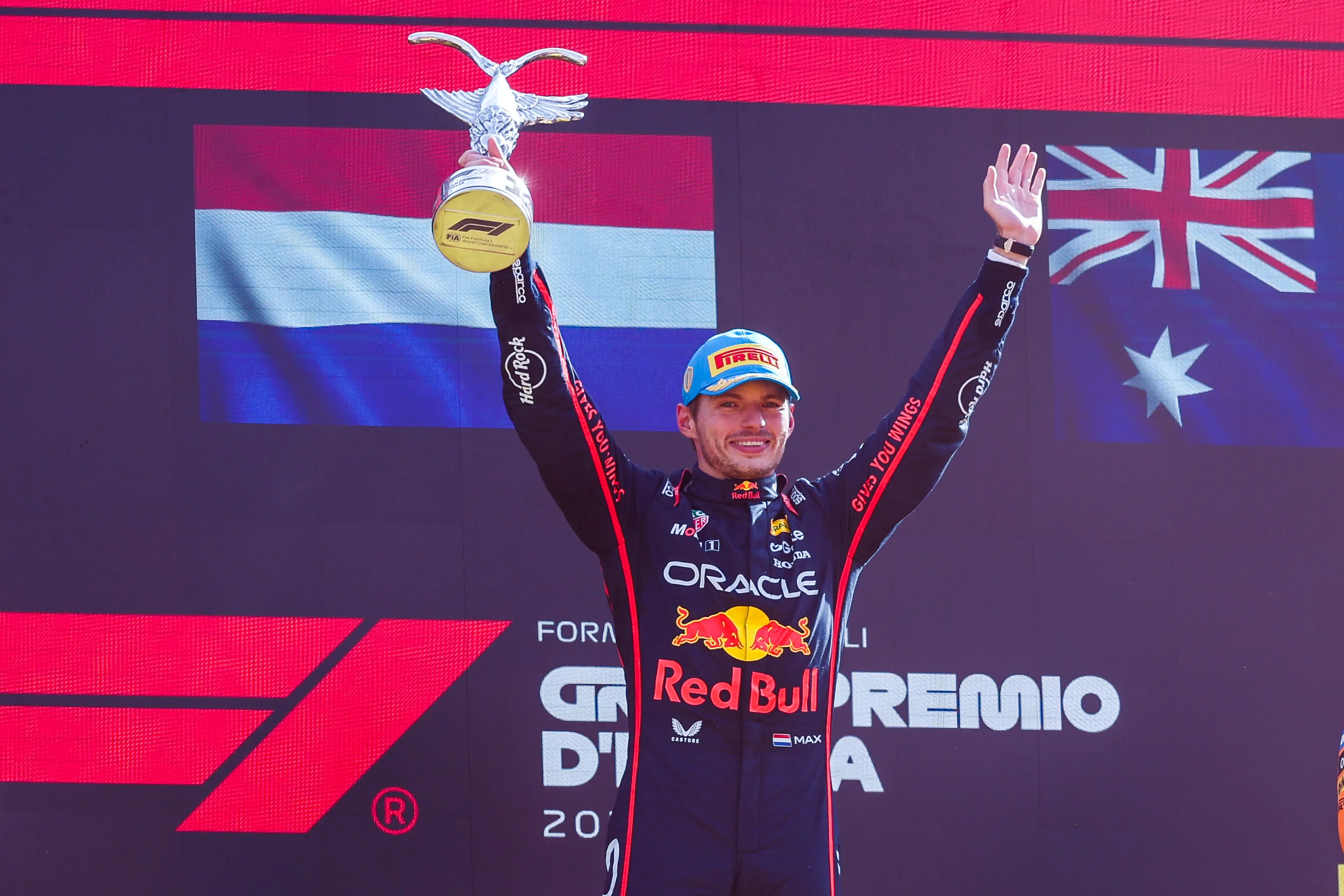 Max Verstappen has been linked with a move to Ferrari. Image: Getty