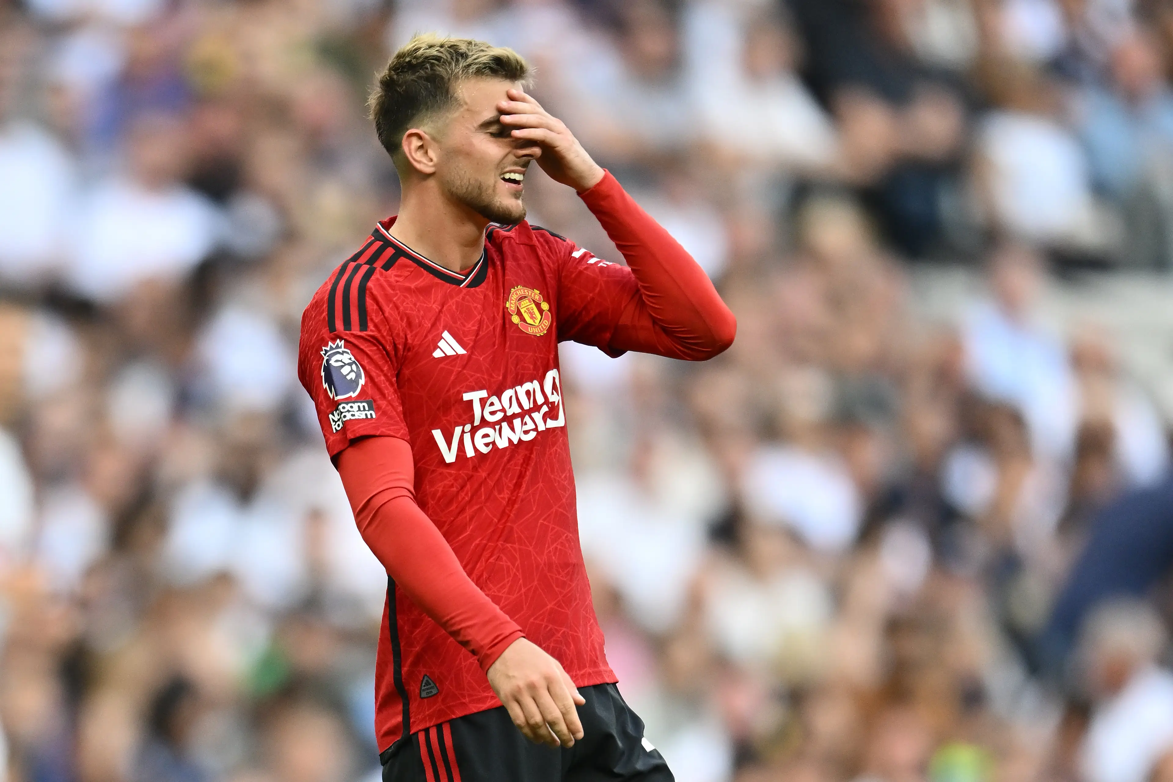 Mason Mount cuts a dejected figure against Tottenham. Image: Getty