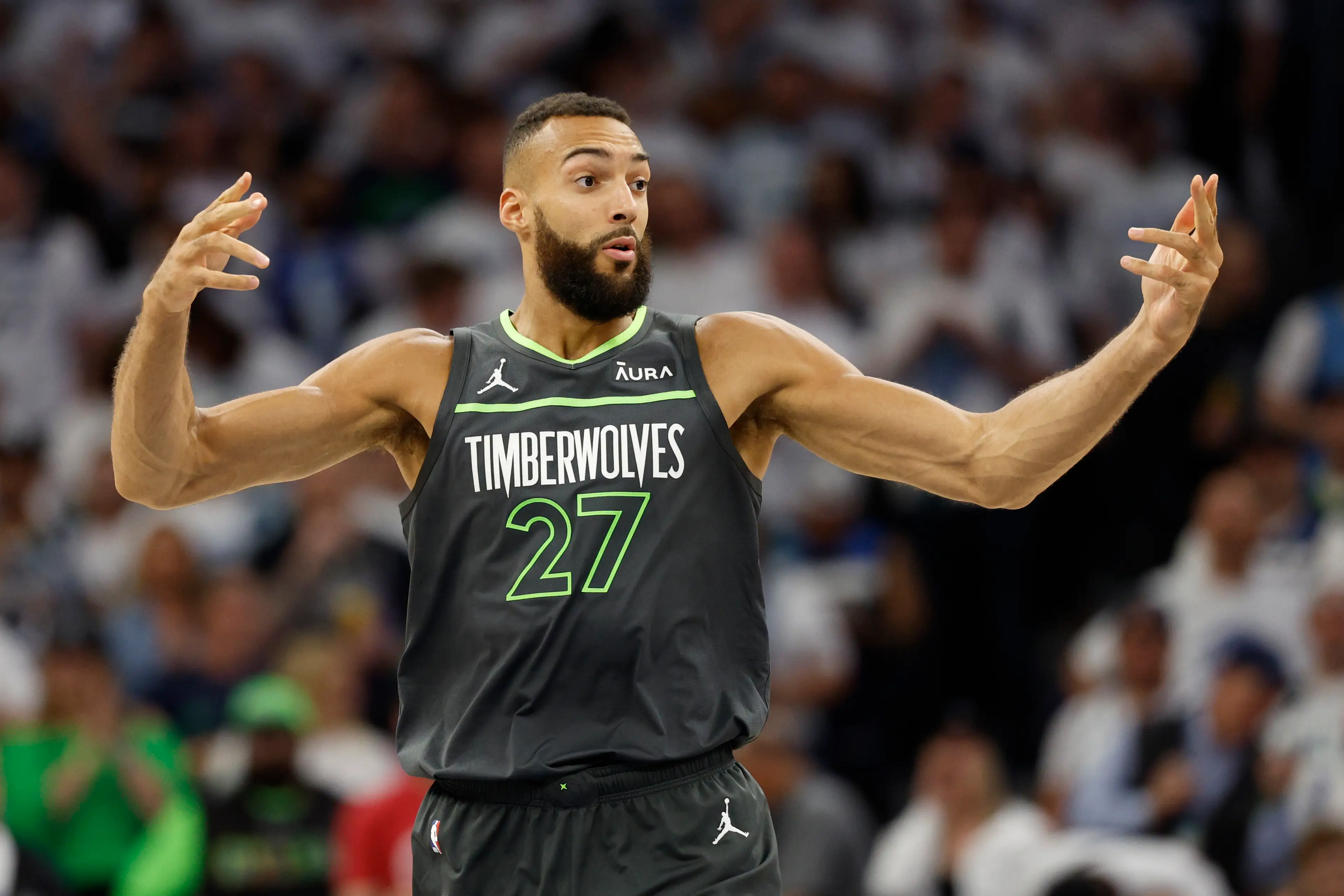 Rudy Gobert in action for Minnesota Timberwolves. Image: Getty