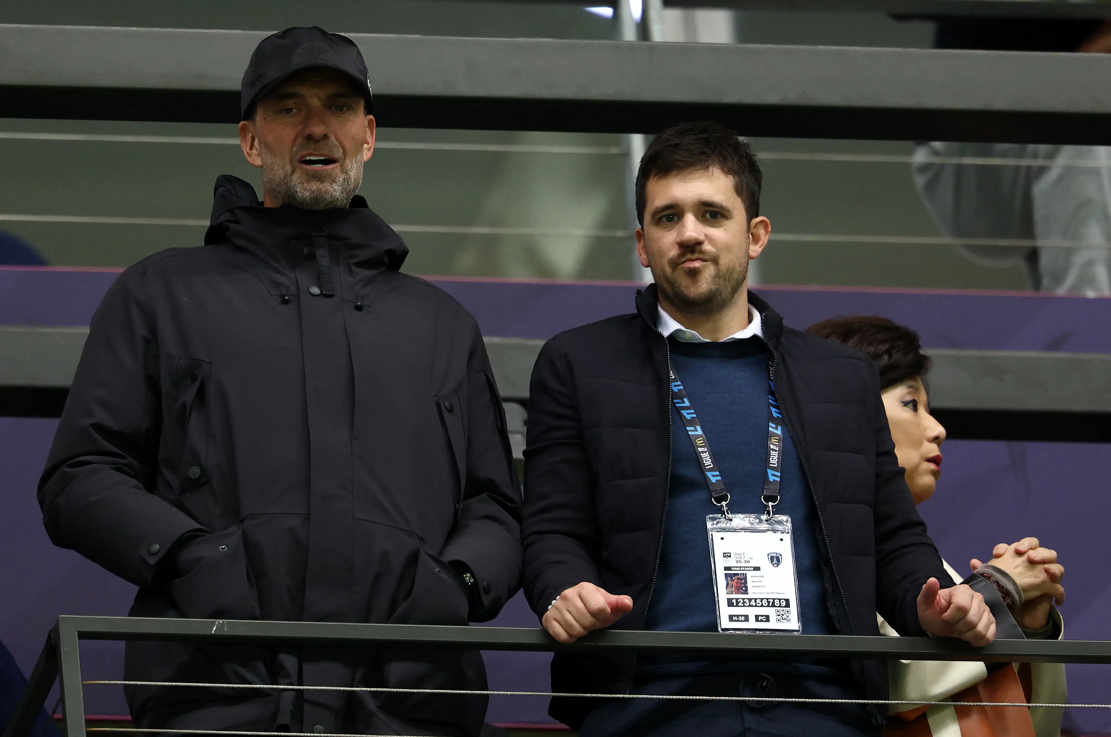 Klopp attended Paris FC vs Lyon on the same night Liverpool lost to Palace. Image: Getty