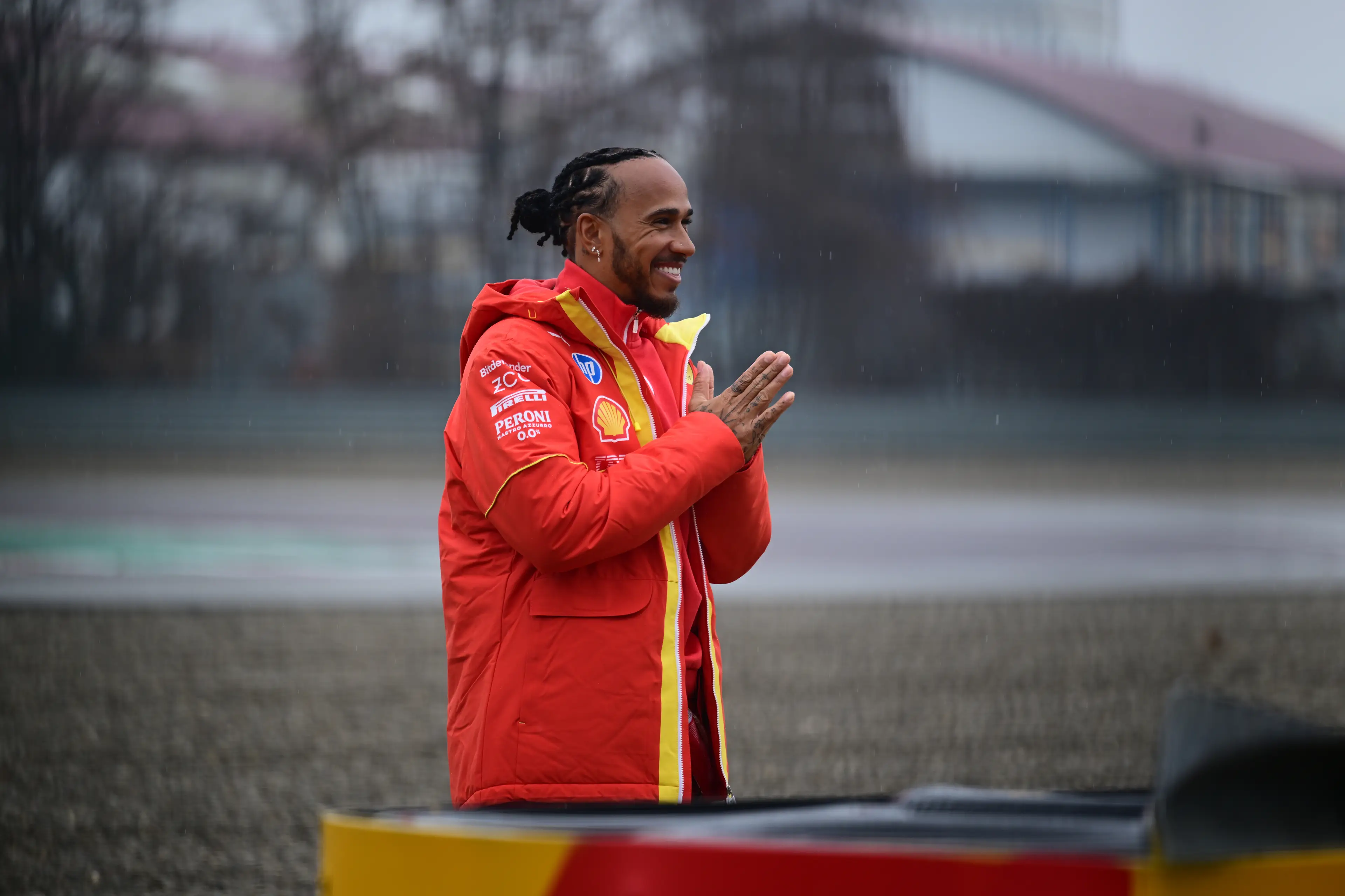Lewis Hamilton greeting the Tifosi on Wednesday- Getty