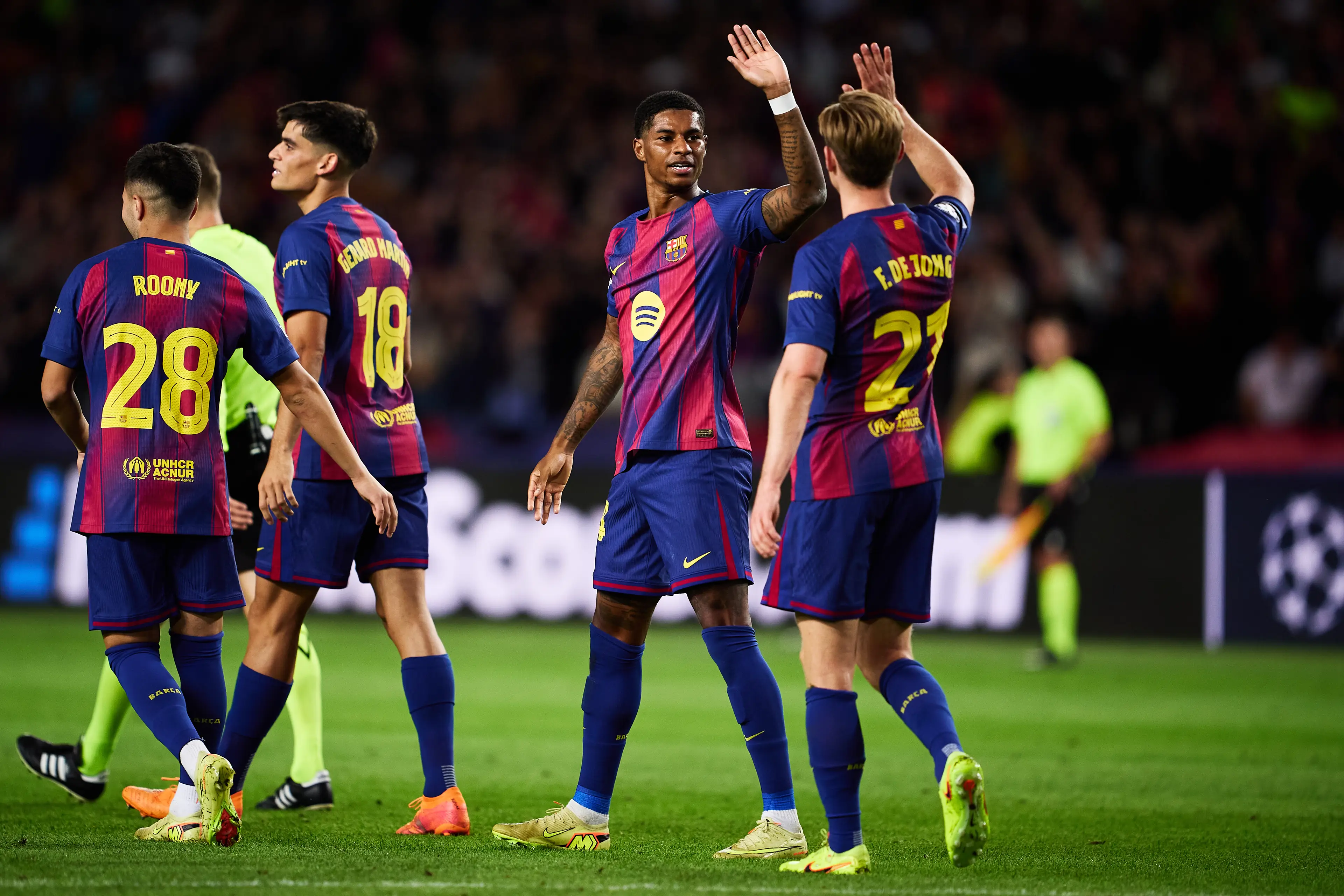 Marcus Rashford scored two goals against Olympiacos. Image: Getty