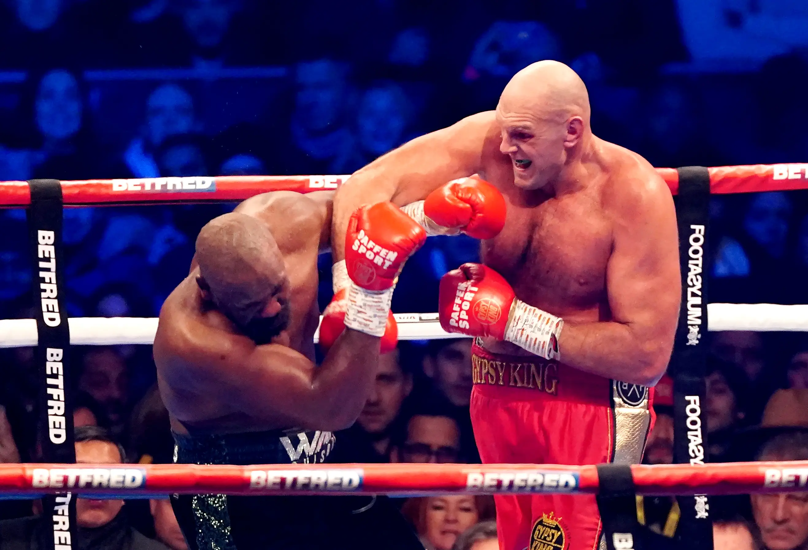 Tyson Fury in action against Dereck Chisora. Image: PA