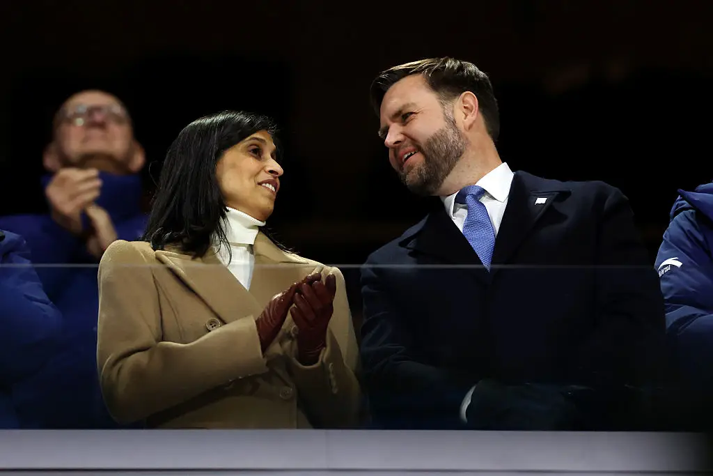 JD Vance (right) was booed by crowds in Milan (Credit:Getty)
