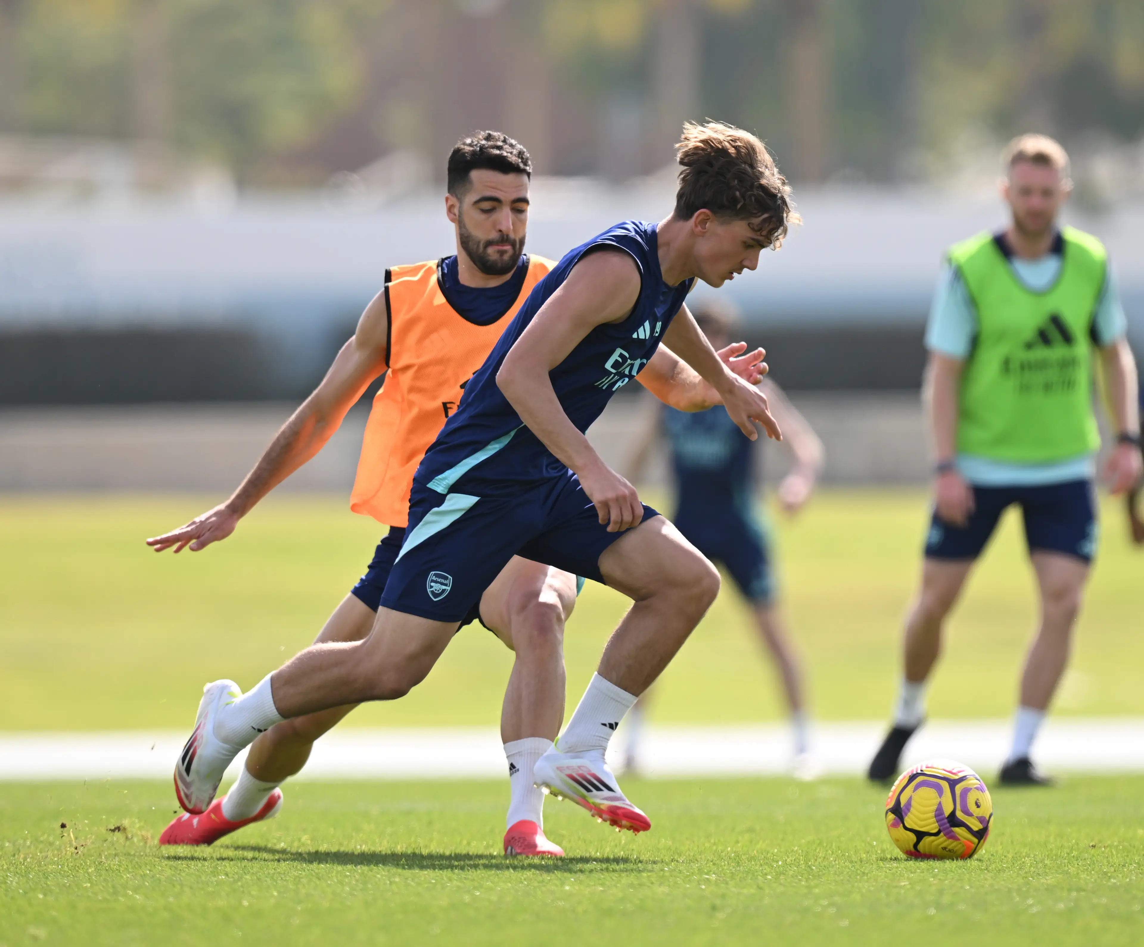 Mikel Merino and Max Dowman during the club's mid-season training camp in Dubai. Image credit: Getty