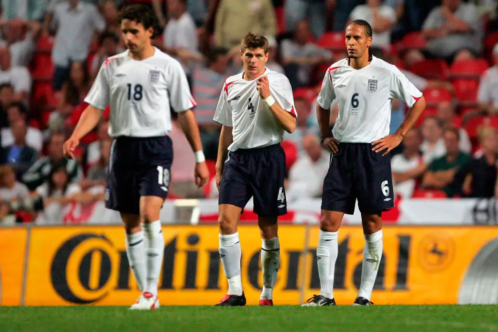 Steven Gerrard and Rio Ferdinand made 49 appearances together for England. (Image: Getty)