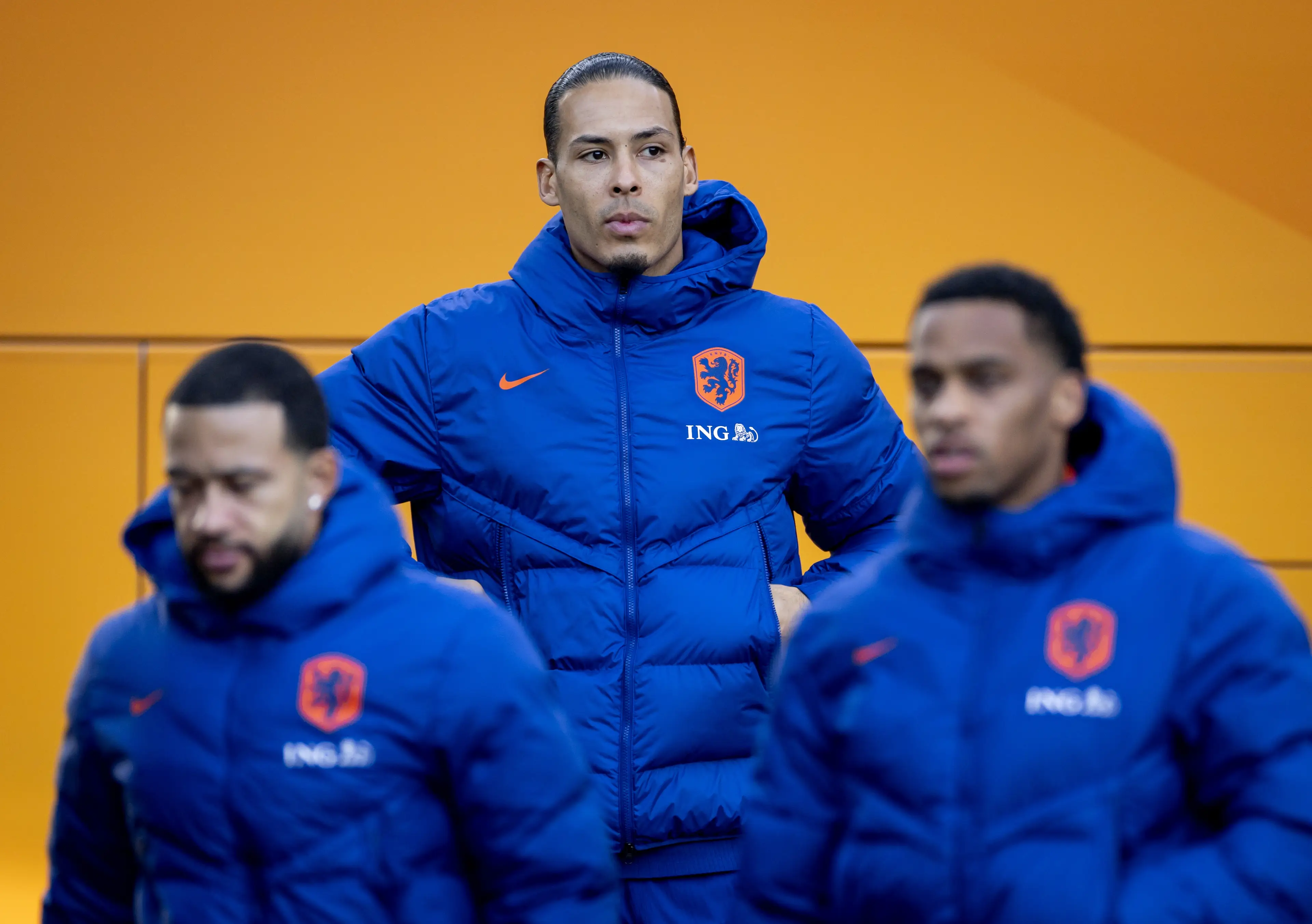 Van Dijk during a training session ahead of the Netherlands' clash against Spain. Image credit: Getty