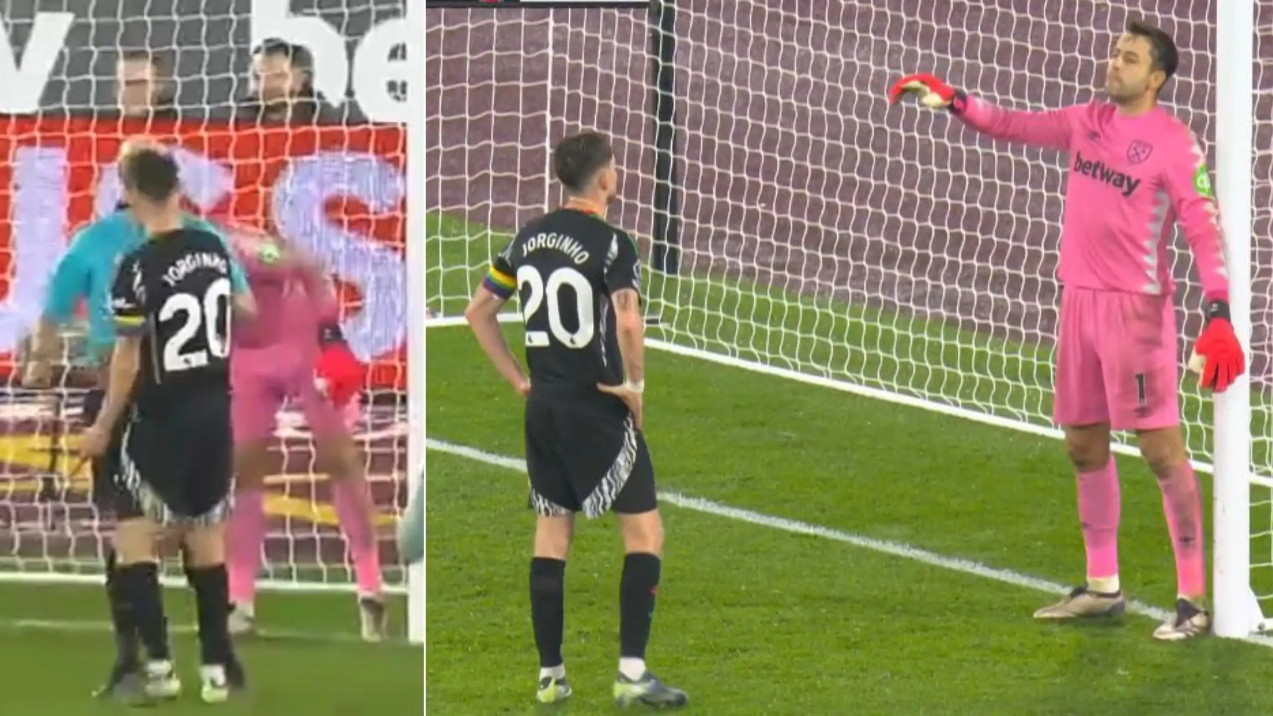 Fans are left furious after spotting what Jorginho did during Arsenal's 5-2 win over West Ham United
