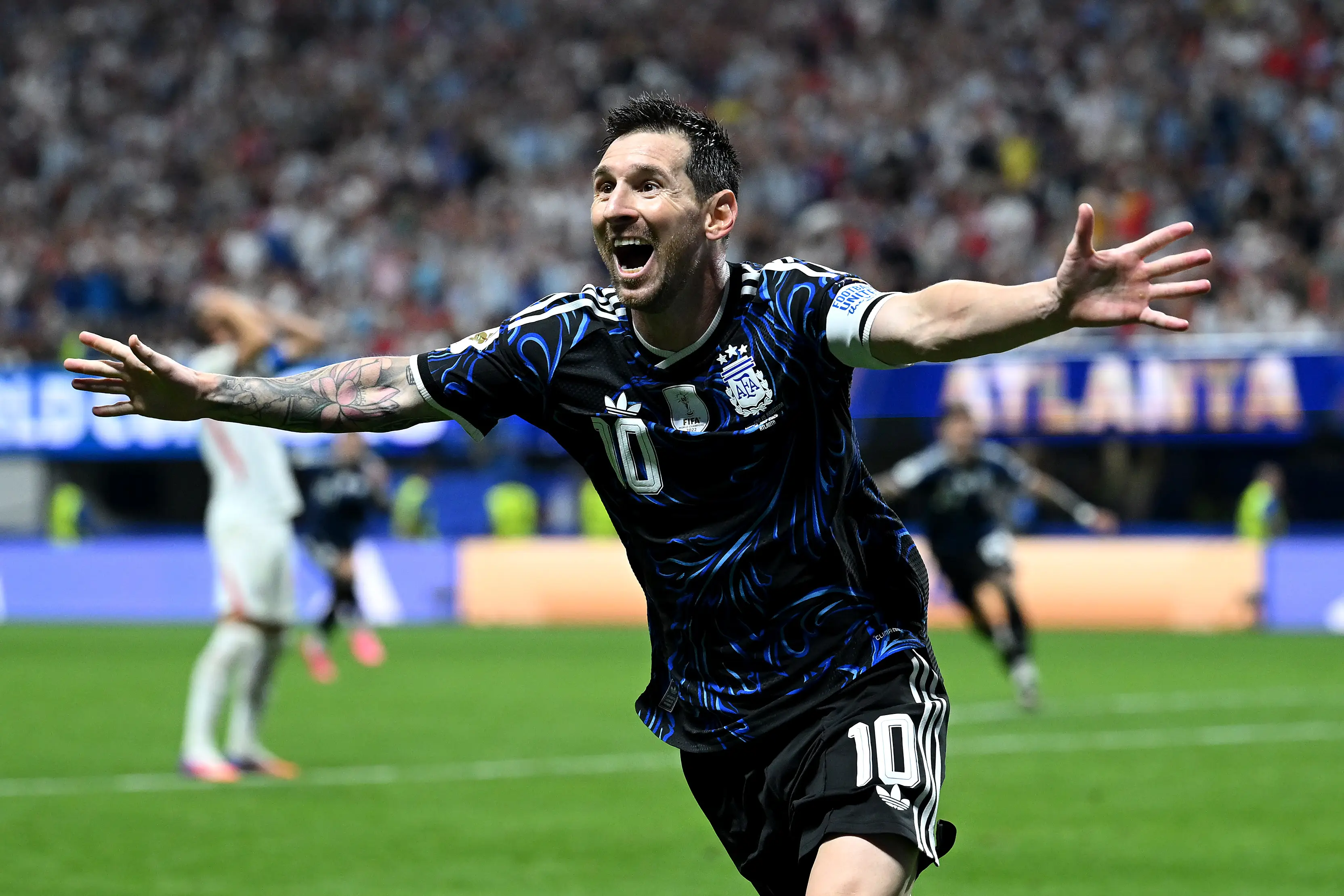 Messi notched two assists against England. Image credit: Getty