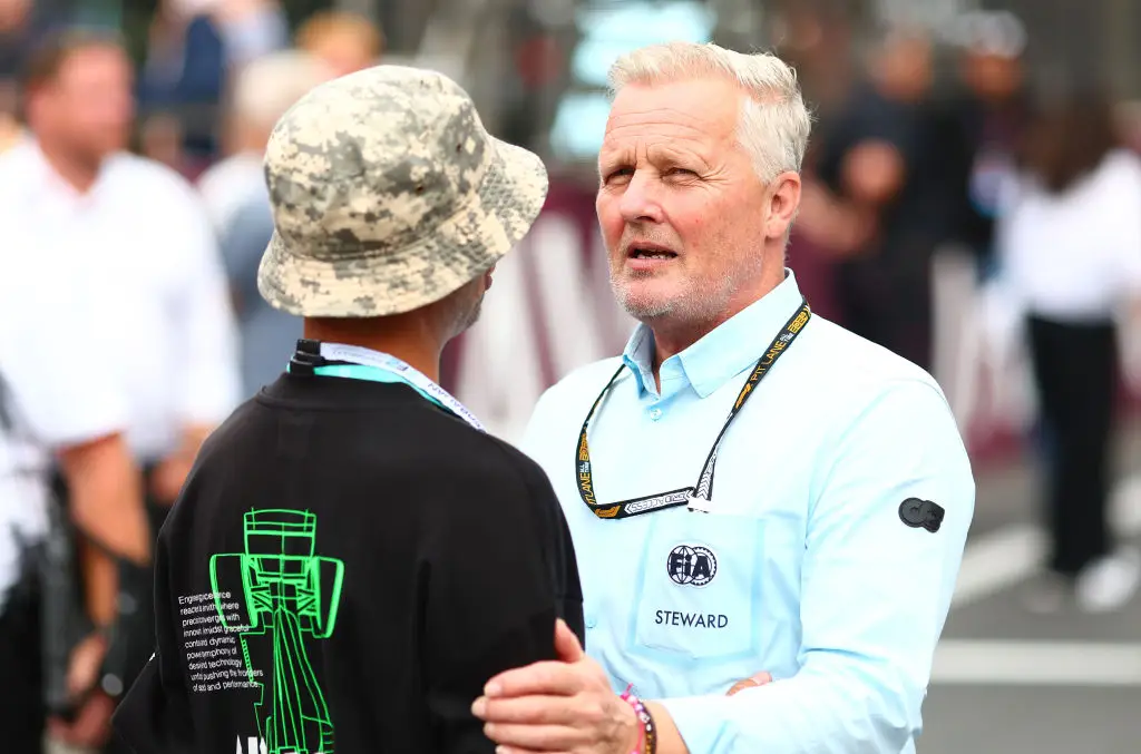 Johnny Herbert pictured during the 2024 Azerbaijan Grand Prix race weekend (Image: Getty)
