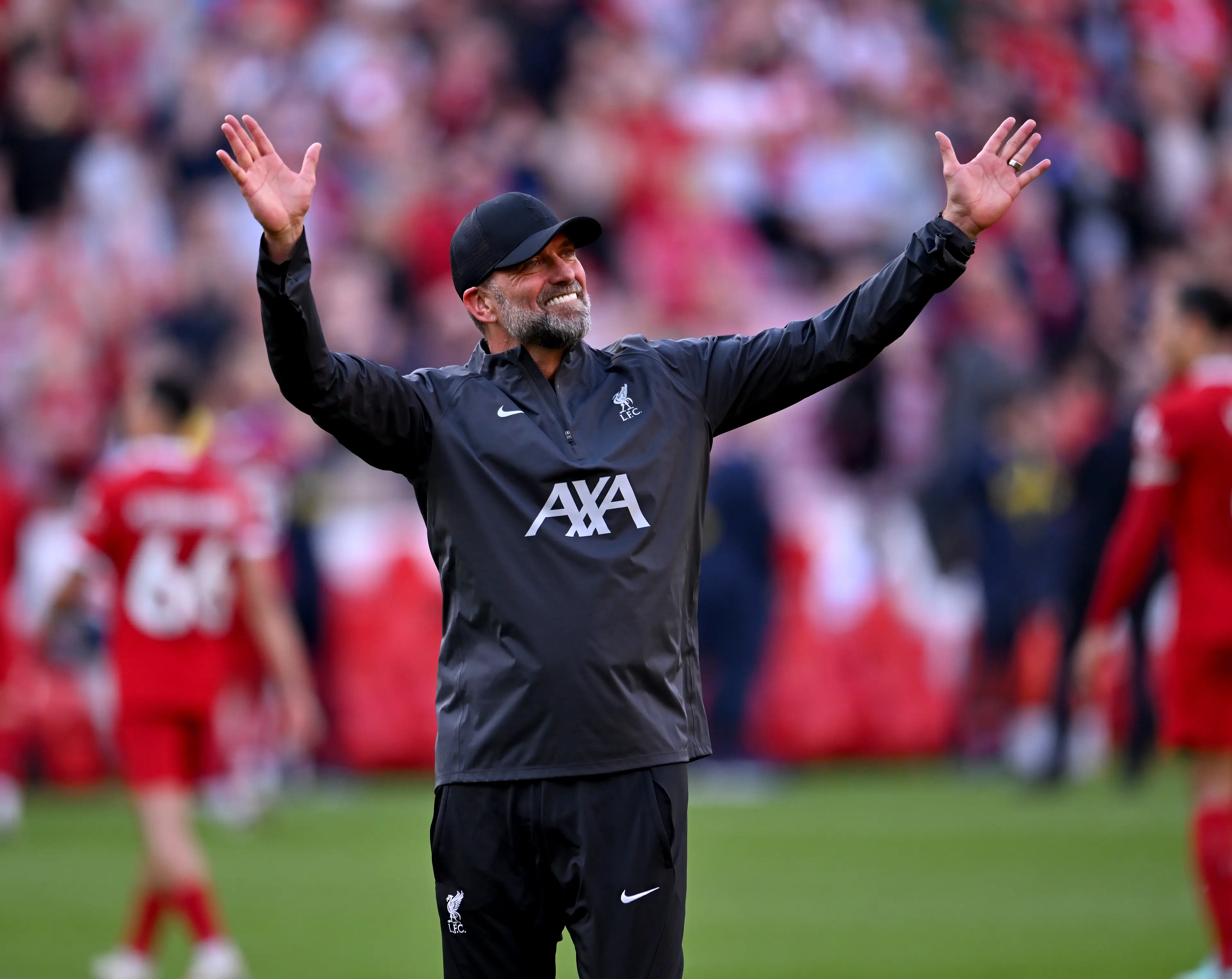 Jurgen Klopp celebrates Liverpool's win over Tottenham. Image: Getty 