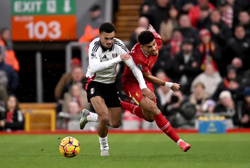 Fulham's Antonee Robinson could be eyeing up a move to Anfield next month. (Image: Getty)