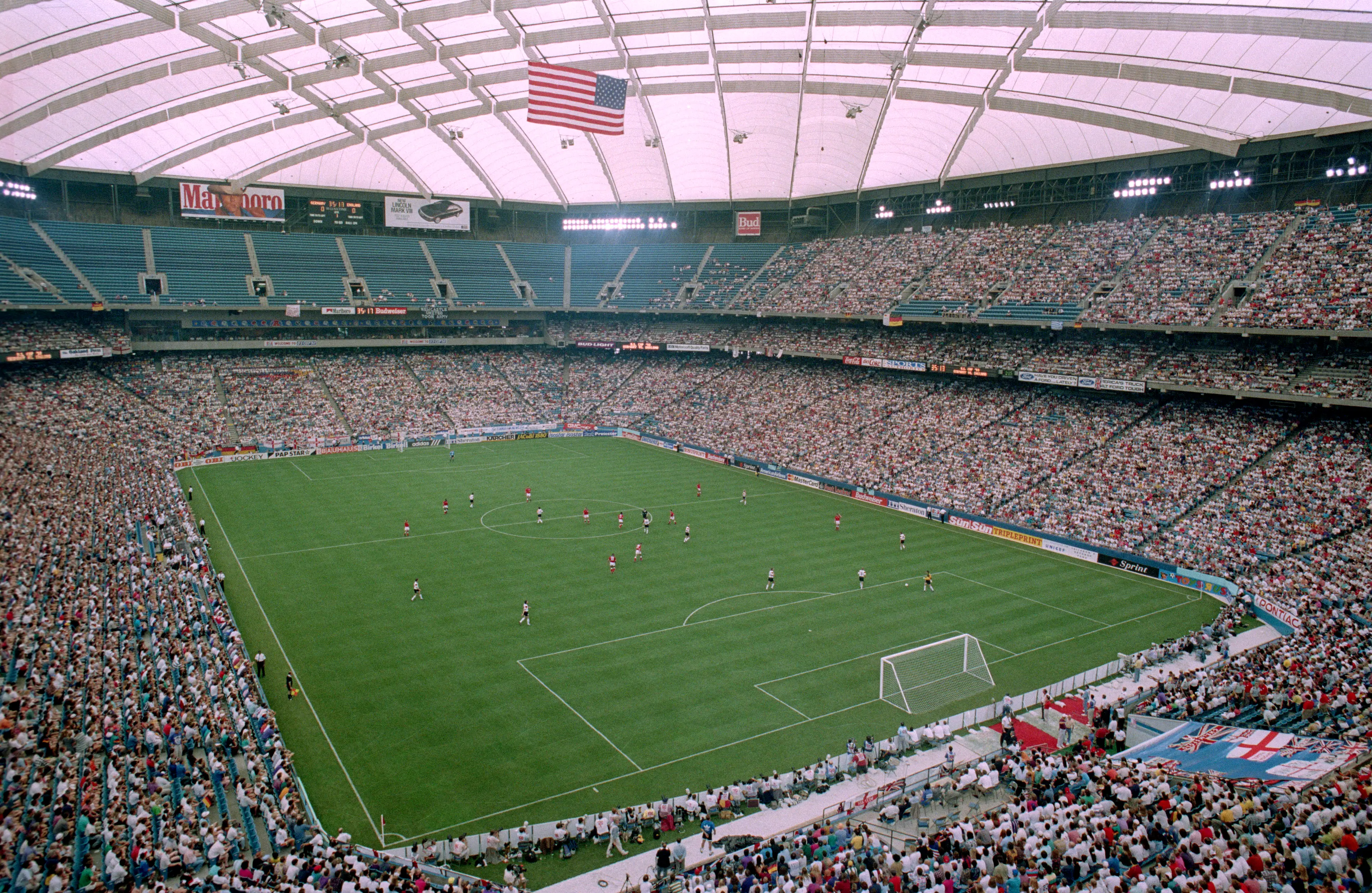 The Pontiac Silverdome played host to England vs. Germany in the US Cup in 1993. Image: Getty 