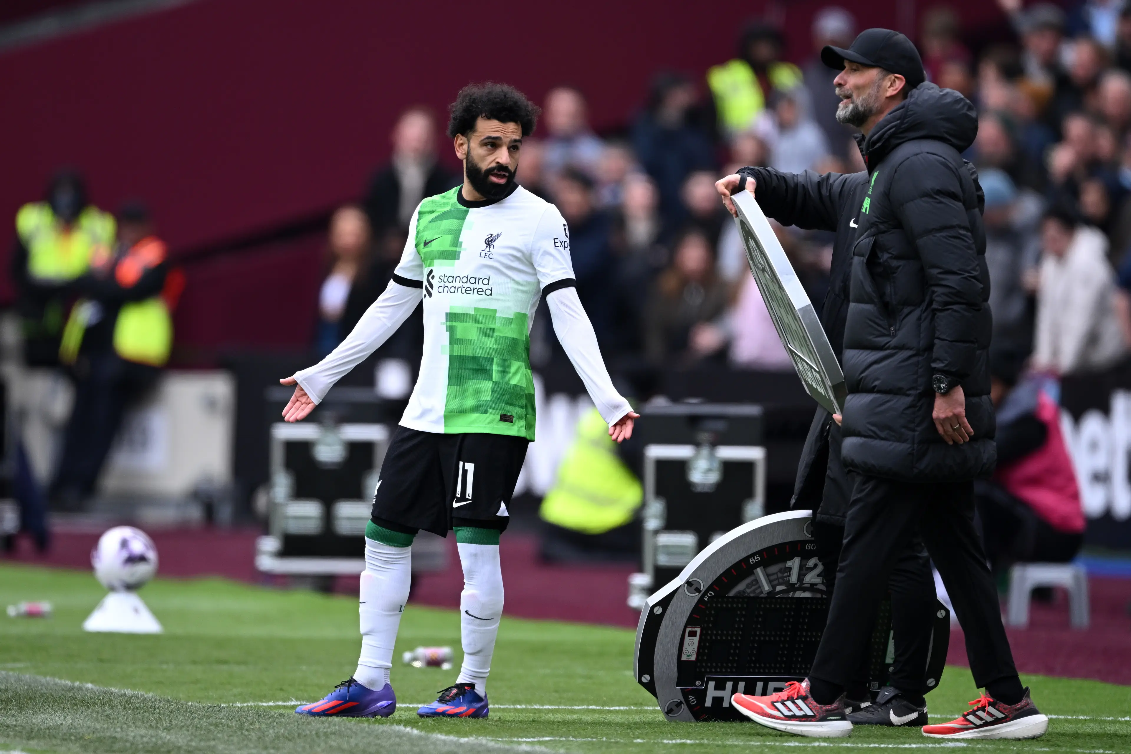 Salah and Klopp did have one notable clash. Image: Getty
