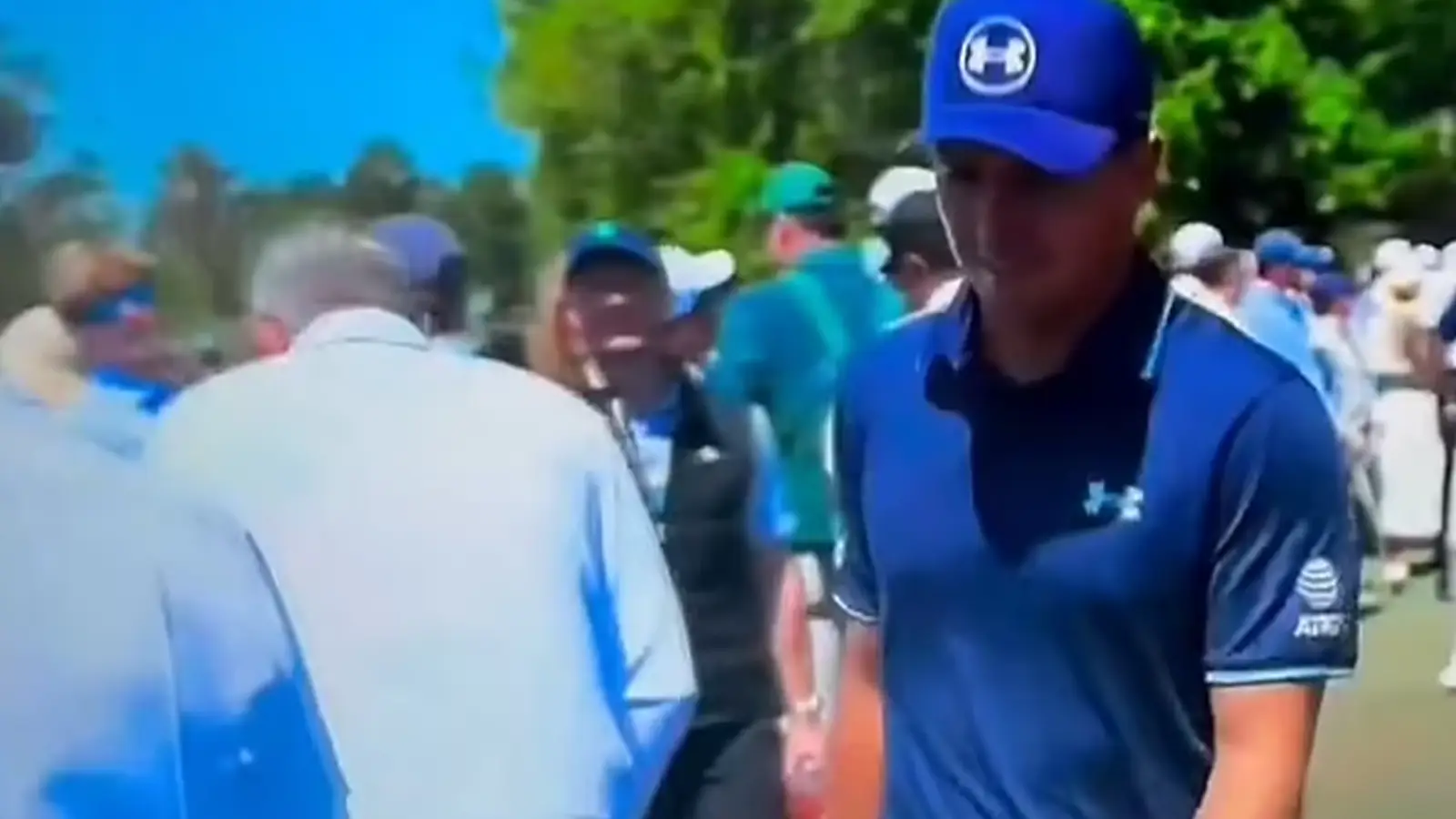 Golf fans think they know who Jordan Spieth 'flicked in the privates' at the Masters in bizarre viral footage