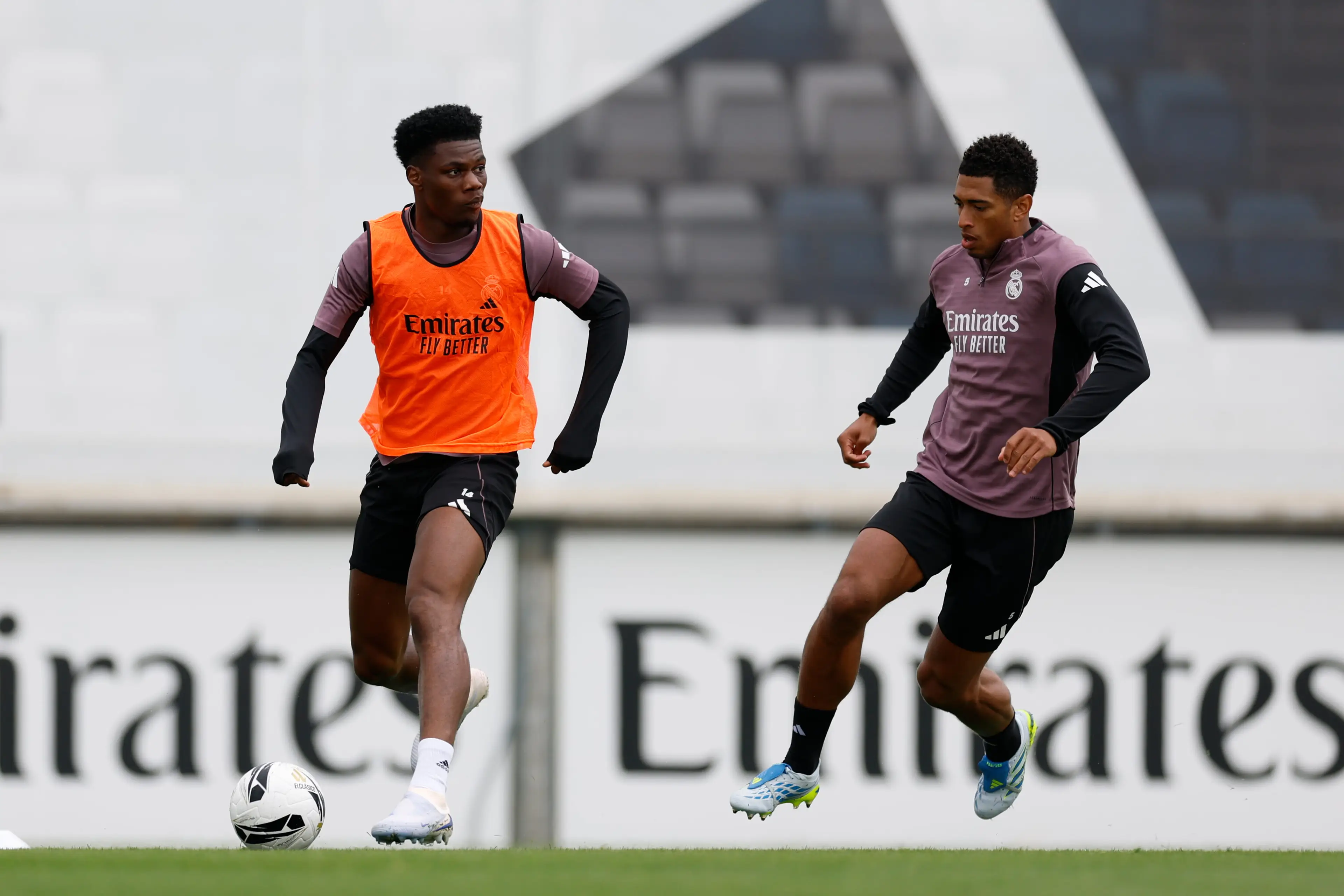 Aurelien Tchouameni was part of Real Madrid training on Friday (Image: Getty)