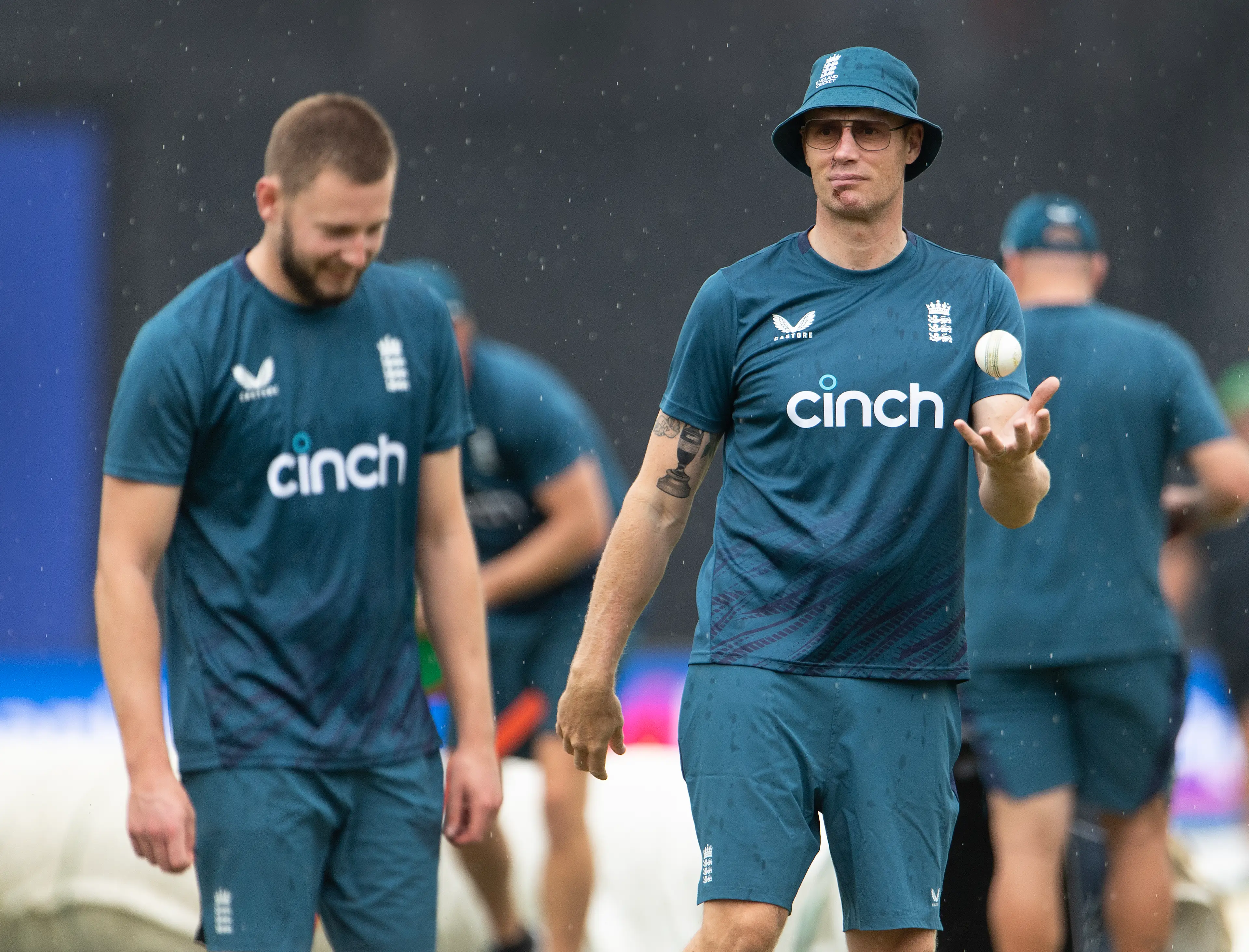 Freddie Flintoff was pictured with the England squad in Cardiff.