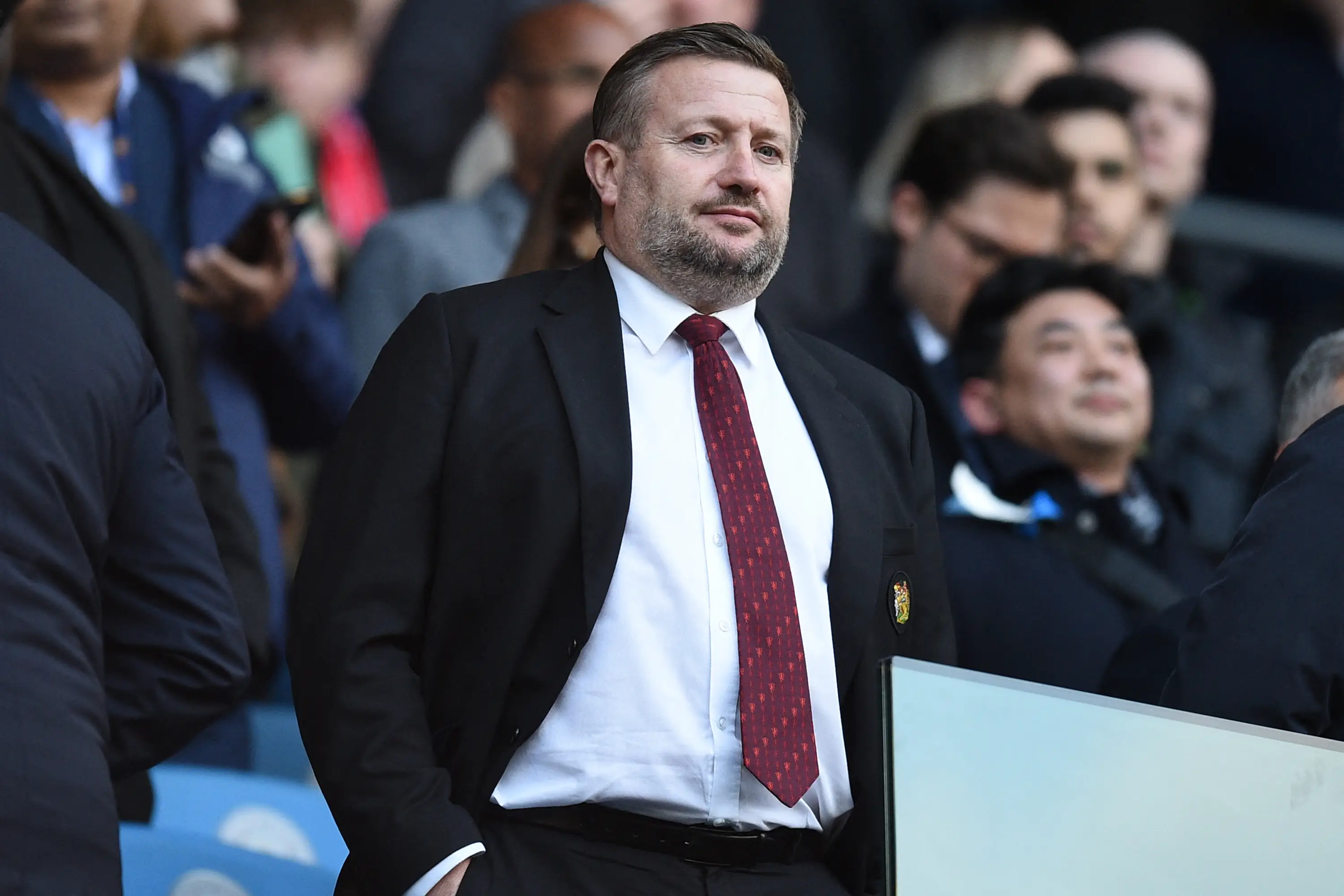 Richard Arnold in the stands for a Manchester United game. Image: Getty