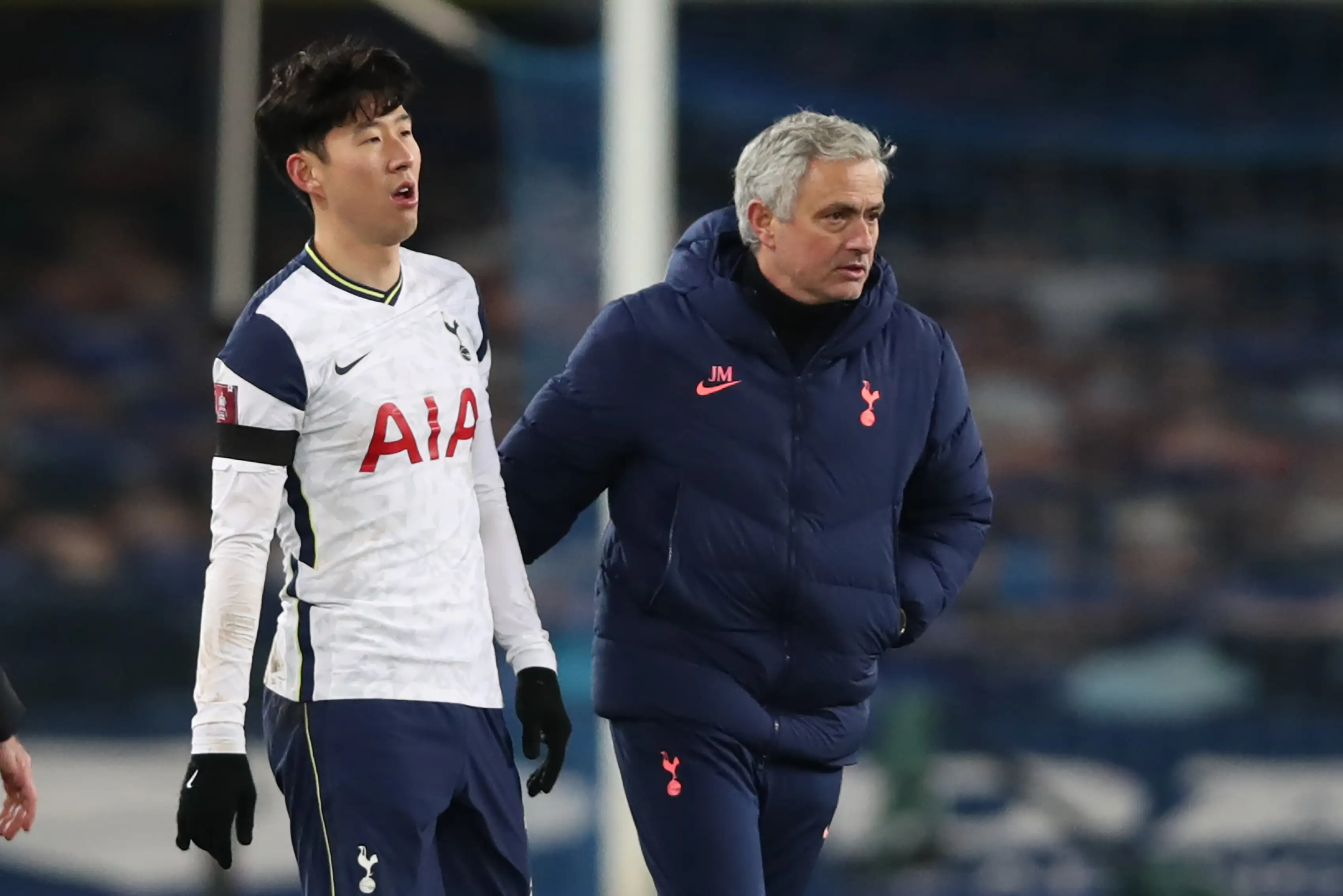 Son Heung-min and Jose Mourinho. (